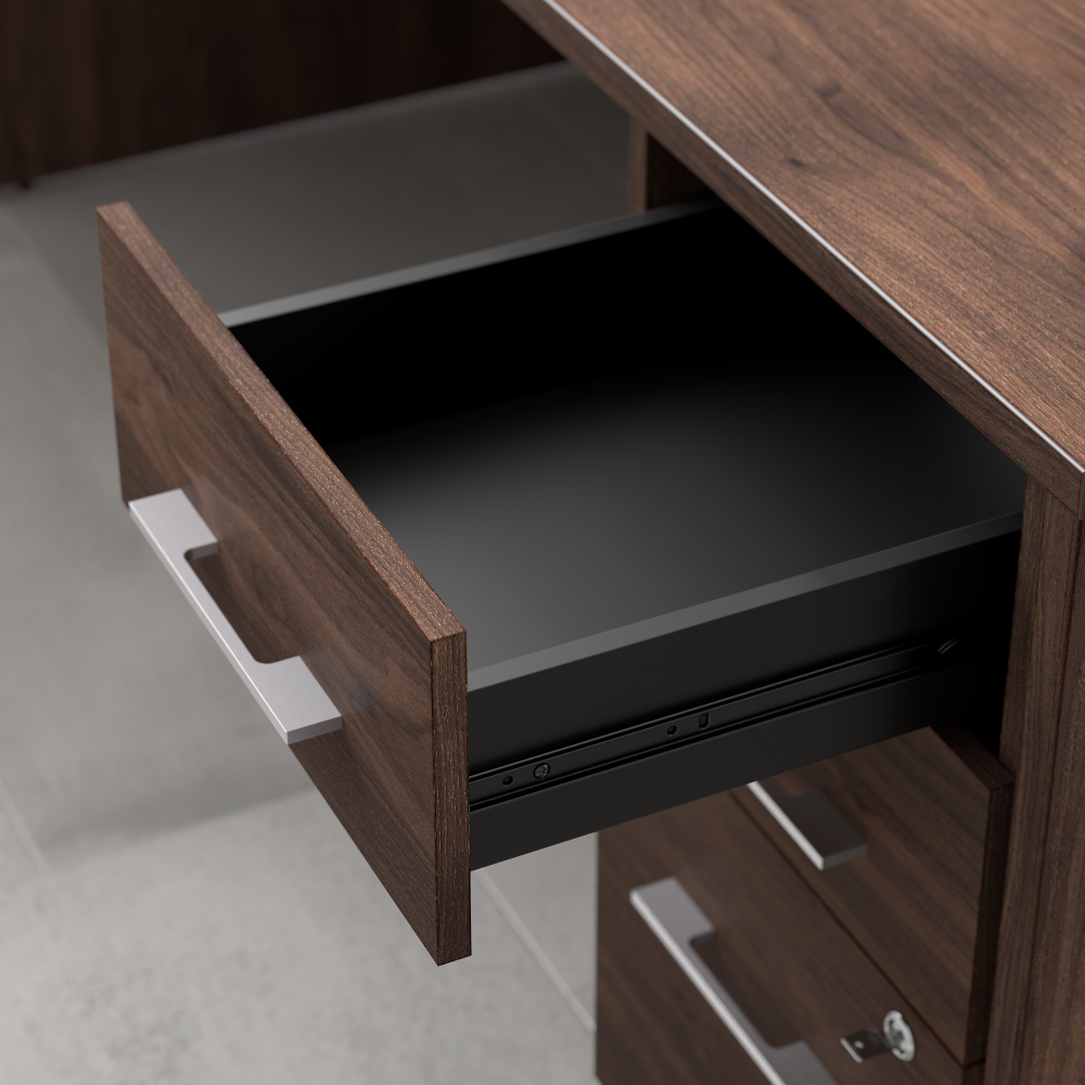 Shop Bush Business Furniture Office 500 16W 3 Drawer File Cabinet - Assembled, Image 06, OFF116BWSU, #color_black walnut