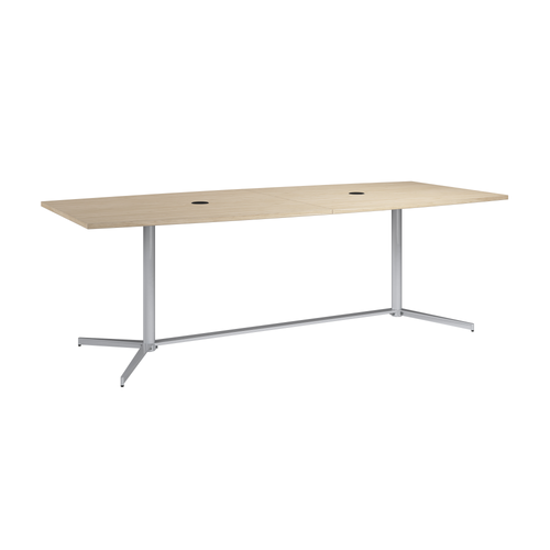 Shop Bush Business Furniture 96-inch Office Conference Table with Metal Base, Image 01, 99TBM96NESVK, #color_natural elm/cool gray metallic