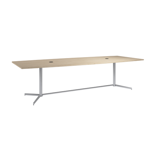 Shop Bush Business Furniture 120-inch Office Conference Table with Metal Base, Image 01, 99TBM120NESVK, #color_natural elm/cool gray metallic