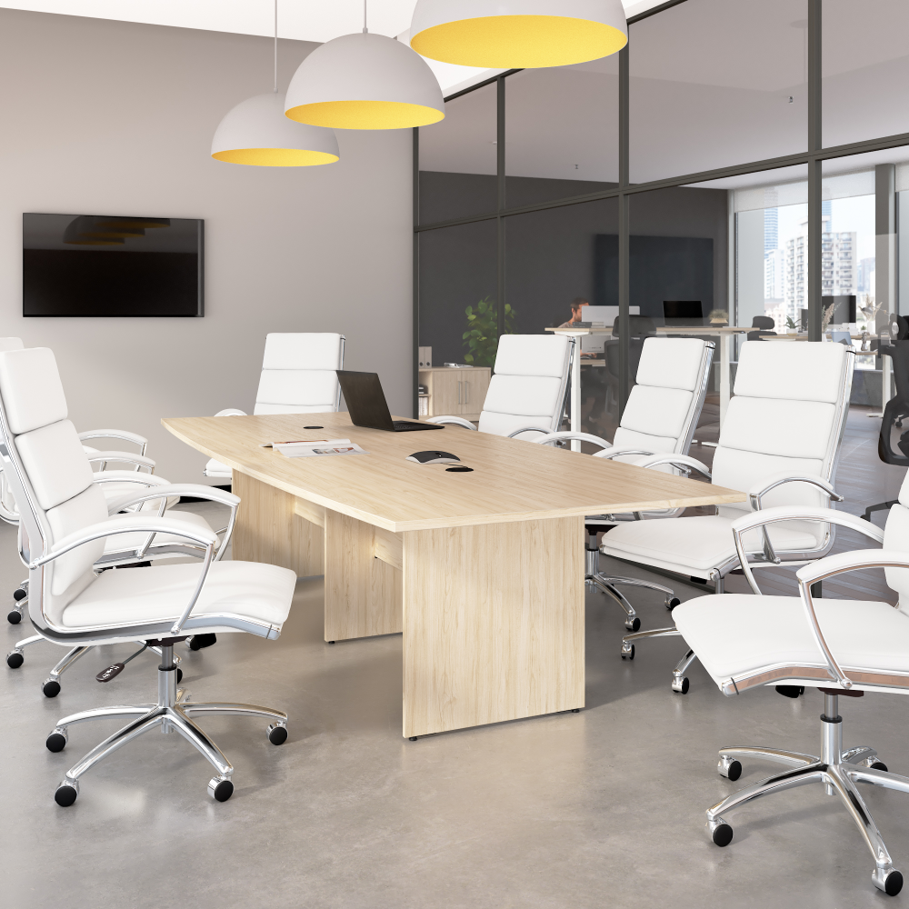 Shop Bush Business Furniture 120-inch Office Conference Table with Wood Base, Image 02, 99TB12048NEK, #color_natural elm