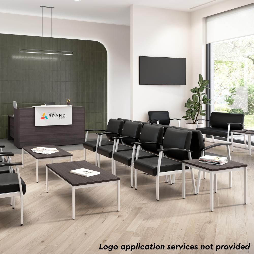 Shop Bush Business Furniture Arrive Waiting Room Loveseat with Arms, Image 04, CH3903BVL-03, #color_black vinyl