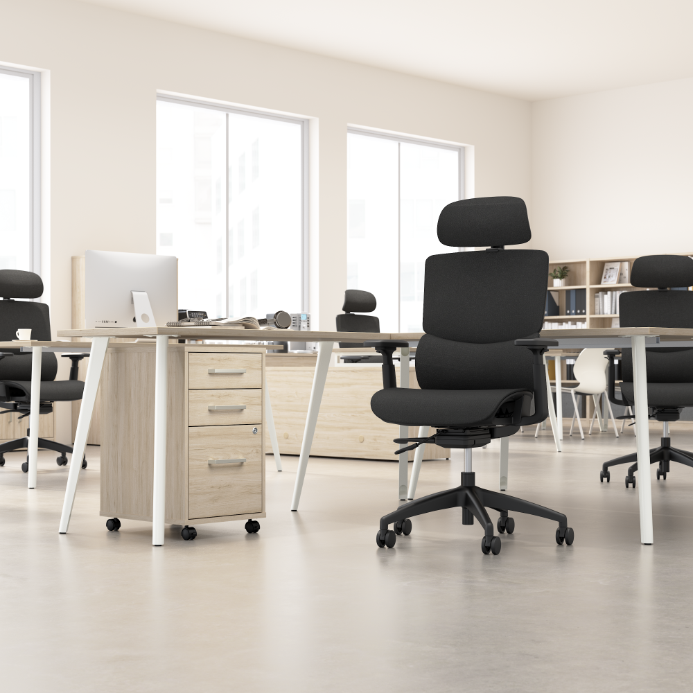 Shop Bush Business Furniture Align High Back Ergonomic Office Chair with Lumbar Support, Image 04, CH3803BLF-03, #color_black nylon mesh