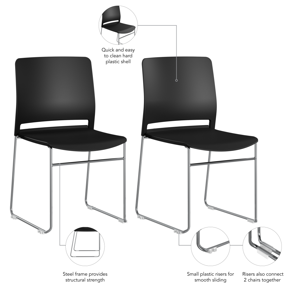 Shop Bush Business Furniture Envision Stackable Chairs - Set of 2, Image 06, CH4003BLP-03, #color_black