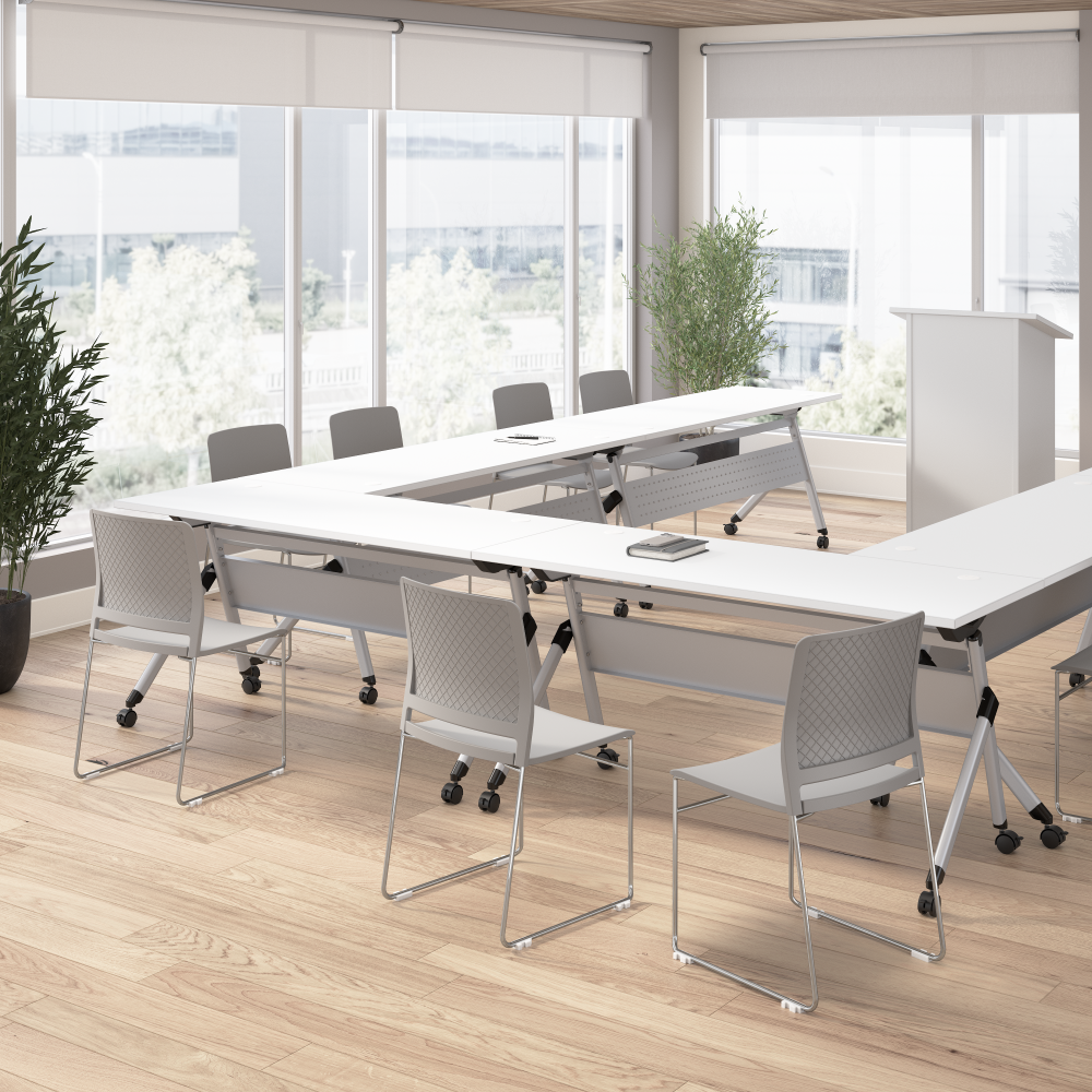 Shop Bush Business Furniture Envision Stackable Chairs - Set of 2, Image 03, CH4003LGP-03, #color_gray