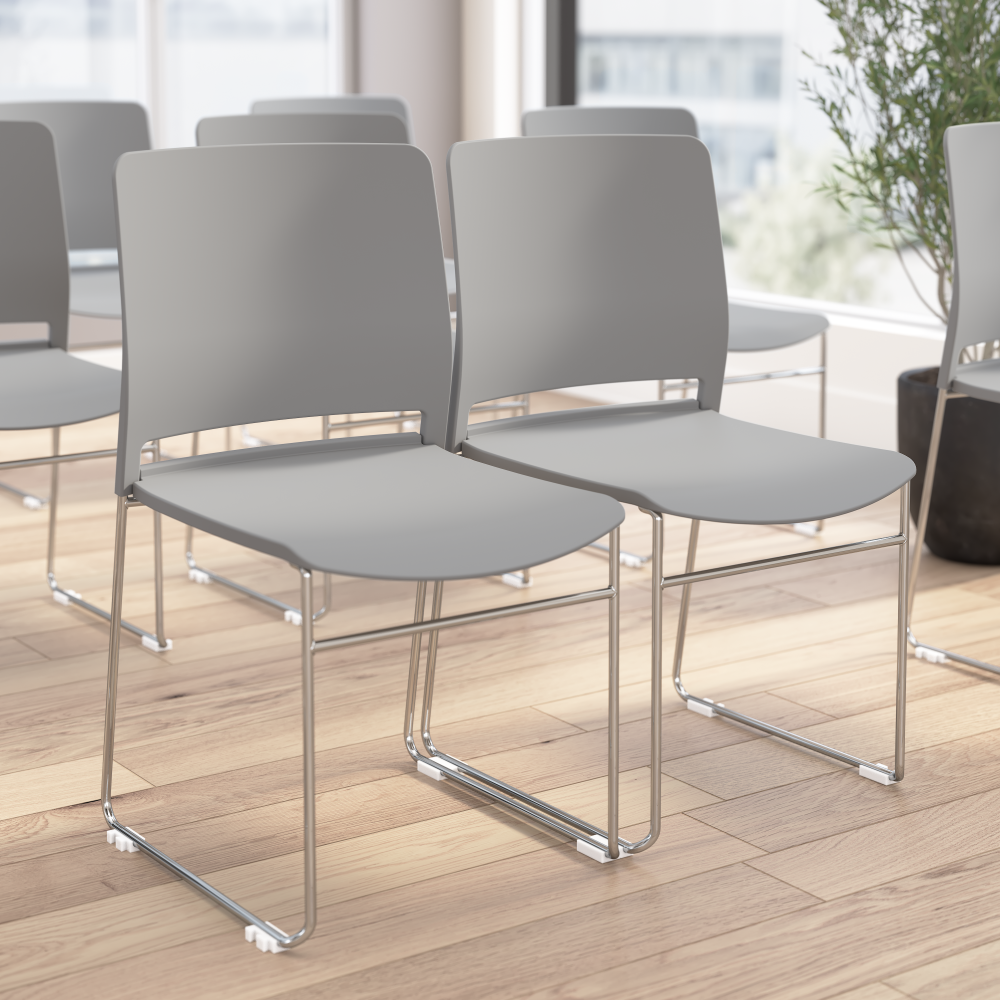 Shop Bush Business Furniture Envision Stackable Chairs - Set of 2, Image 02, CH4003LGP-03, #color_gray