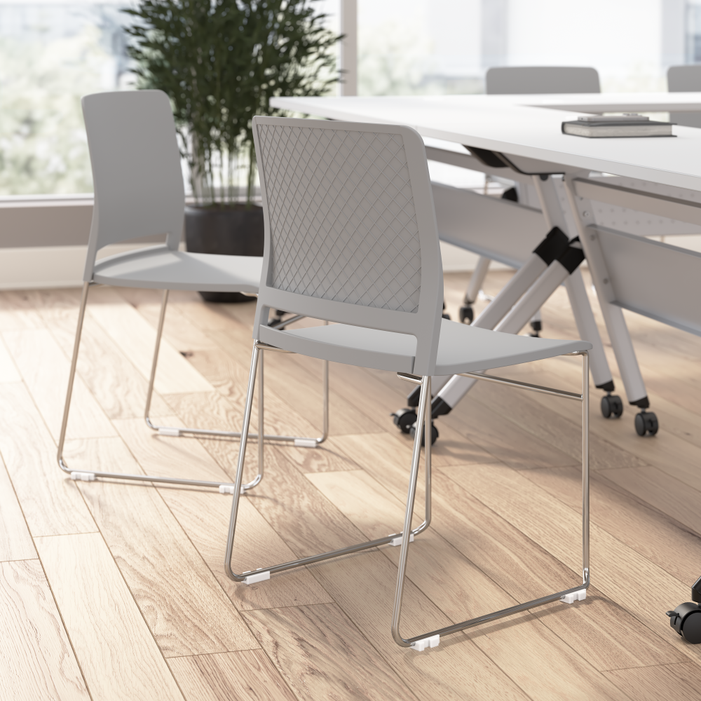 Shop Bush Business Furniture Envision Stackable Chairs - Set of 2, Image 04, CH4003LGP-03, #color_gray