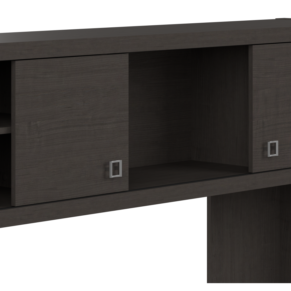 Shop Bush Business Furniture Echo Bow Front Desk, Credenza with Hutch, Bookcase and File Cabinets, Image 06, ECH029CM, #color_charcoal maple