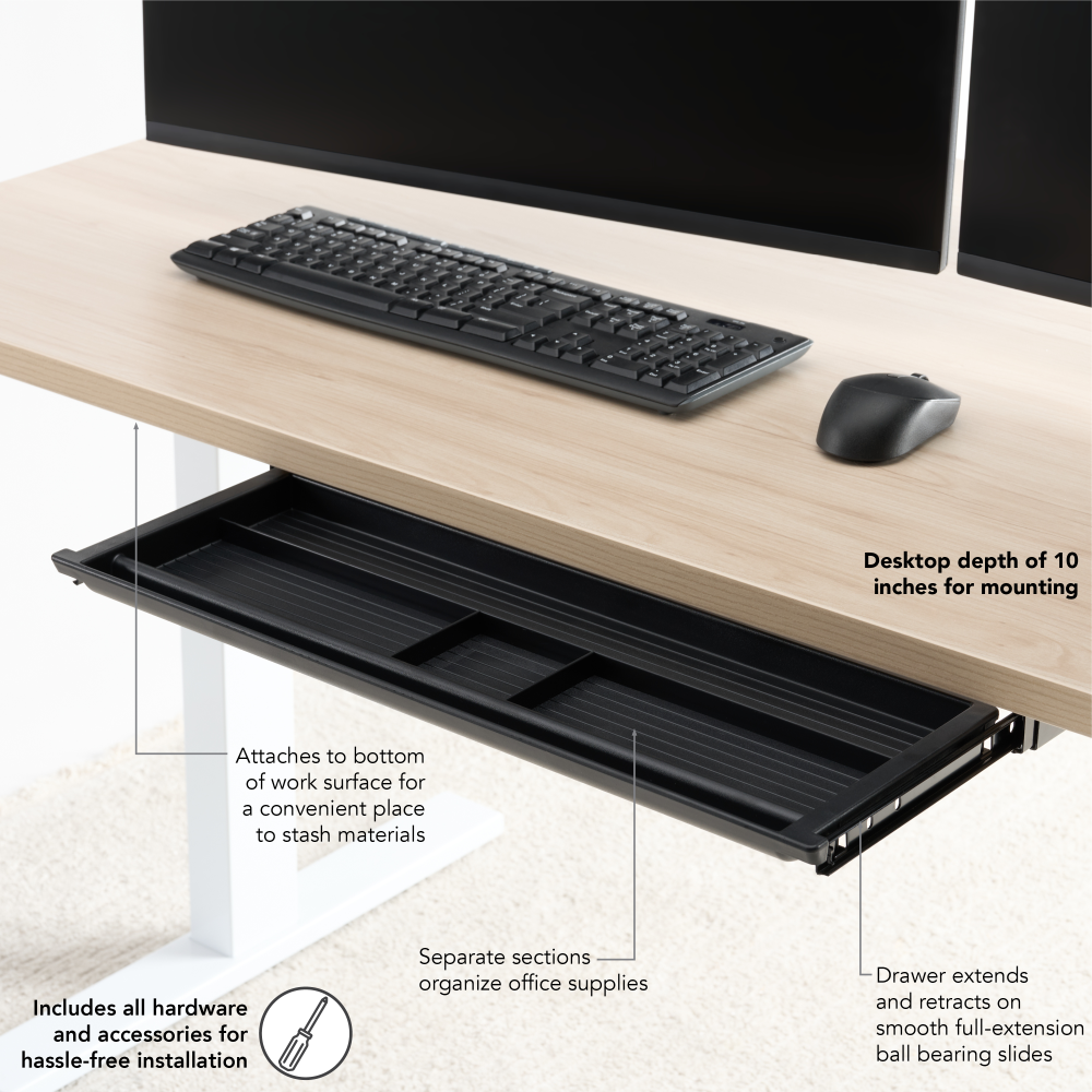 Shop Bush Business Furniture Under Desk Storage Drawer, Image 05, AC99899BL, #color_black