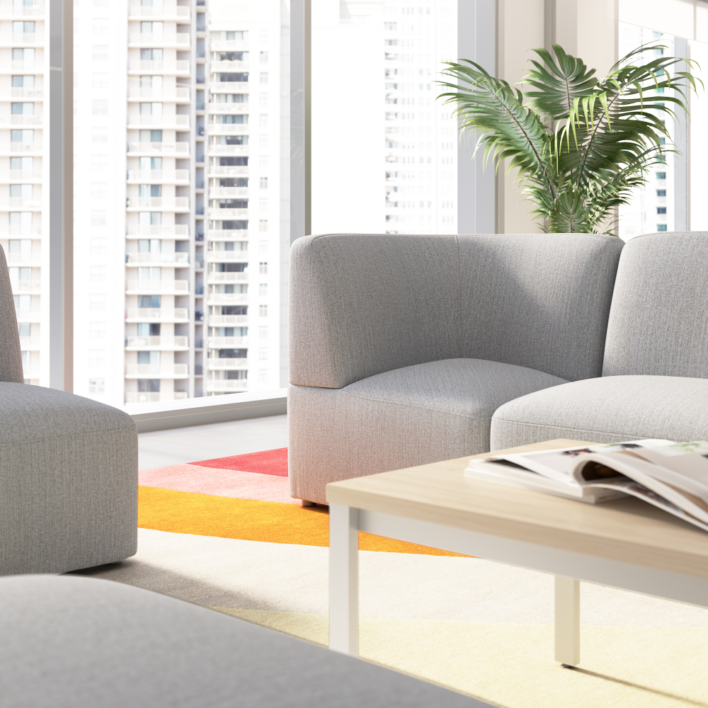 Shop Bush Business Furniture Assemble Modular Corner Lounge Chair, Image 02, ASM330FGF-03, #color_fog fabric