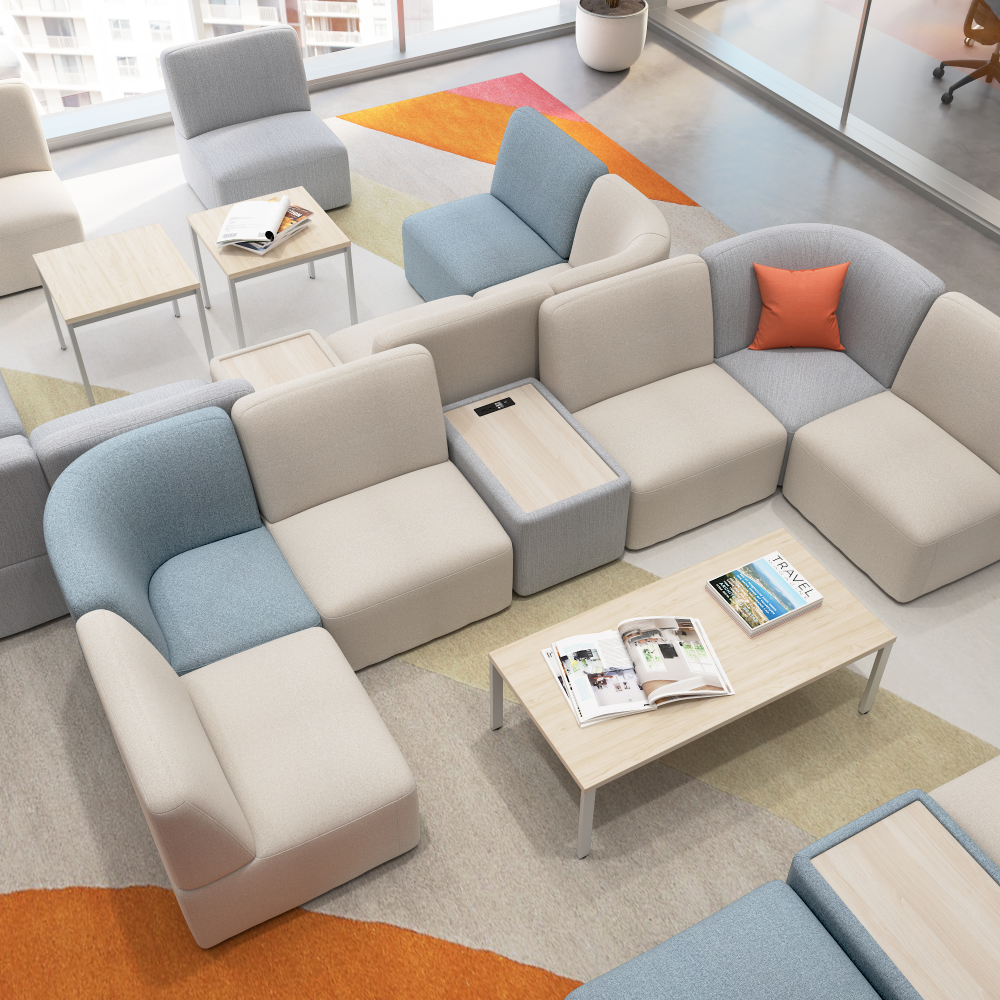 Shop Bush Business Furniture Assemble Modular Corner Lounge Chair, Image 06, ASM330FGF-03, #color_fog fabric