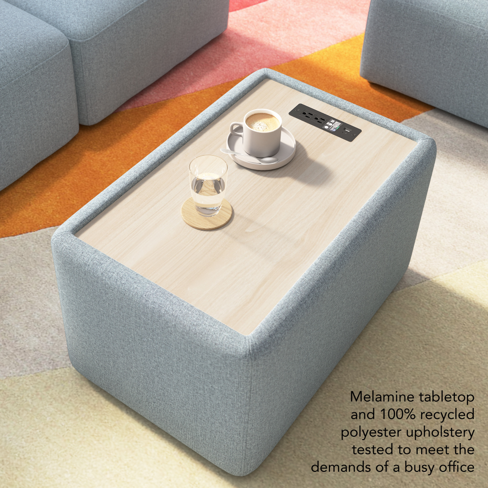 Shop Bush Business Furniture Assemble Modular Side Table with Charging Station, Image 04, ASM120MSF-03, #color_mist fabric