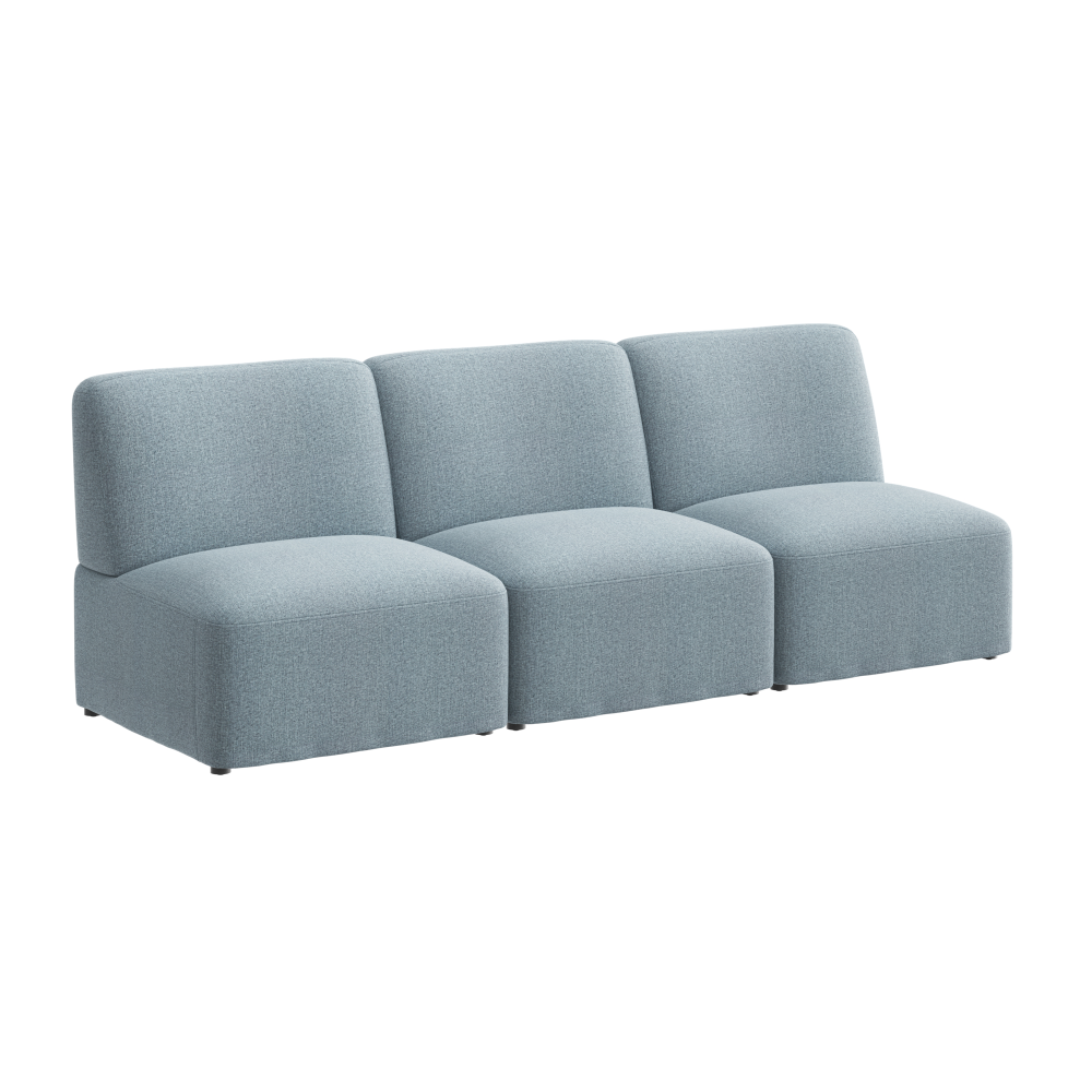Shop Bush Business Furniture Assemble Modular 3 Seater Sectional Lounge Sofa, Image 01, ASM002MSF, #color_mist fabric