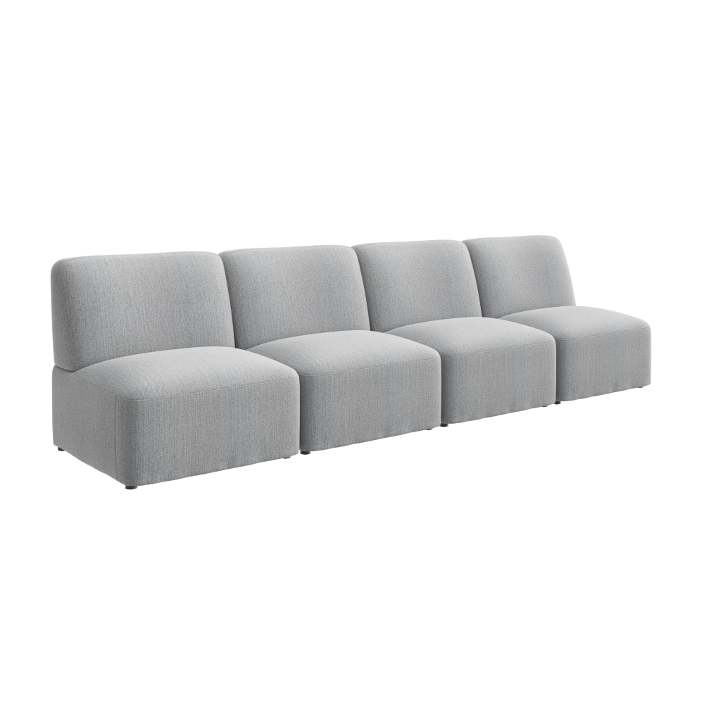 Shop Bush Business Furniture Assemble Modular 4 Seater Sectional Lounge Sofa, Image 01, ASM003FGF, #color_fog fabric