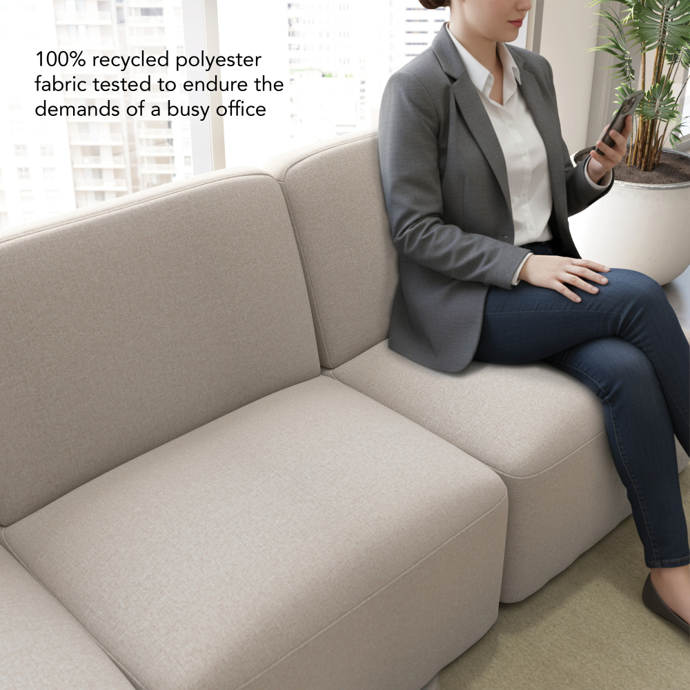 Shop Bush Business Furniture Assemble Modular Armless Lounge Chair, Image 04, ASM130OTF-03, #color_oat fabric