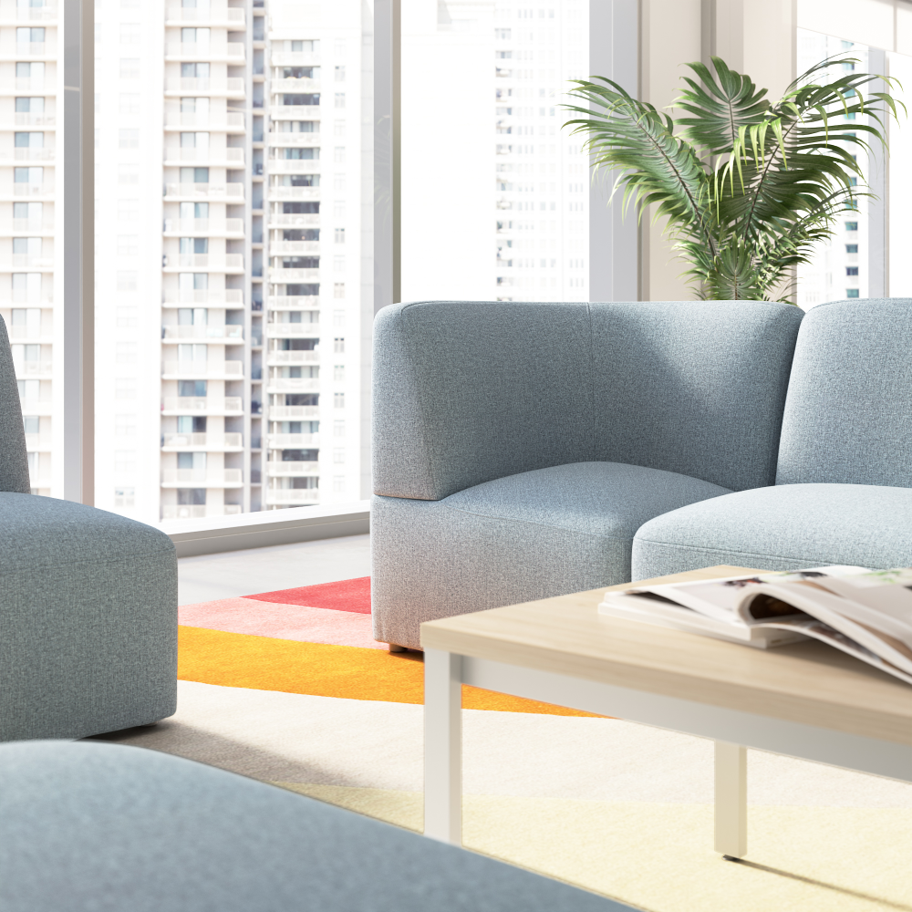 Shop Bush Business Furniture Assemble Modular Corner Lounge Chair, Image 02, ASM330MSF-03, #color_mist fabric