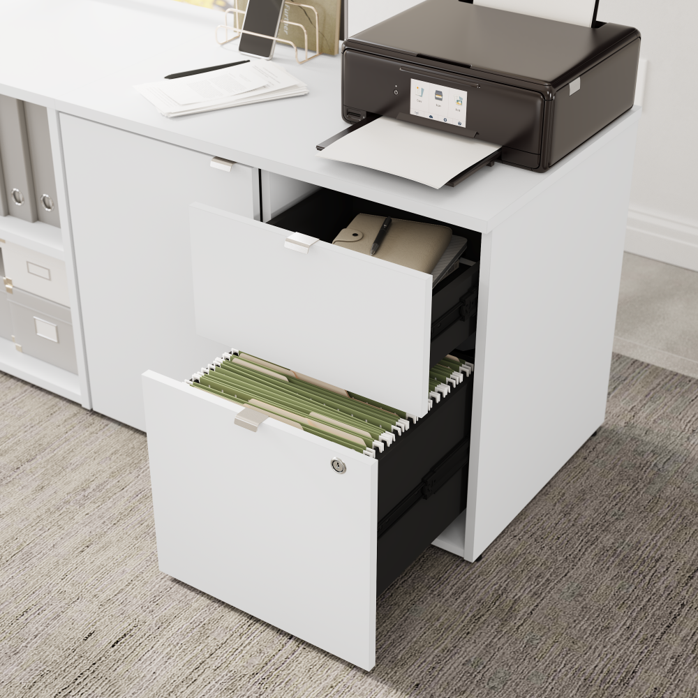 Shop Bush Business Furniture Stratus 30W Office Storage Cabinet with Drawers, Image 04, SUS130WH, #color_white
