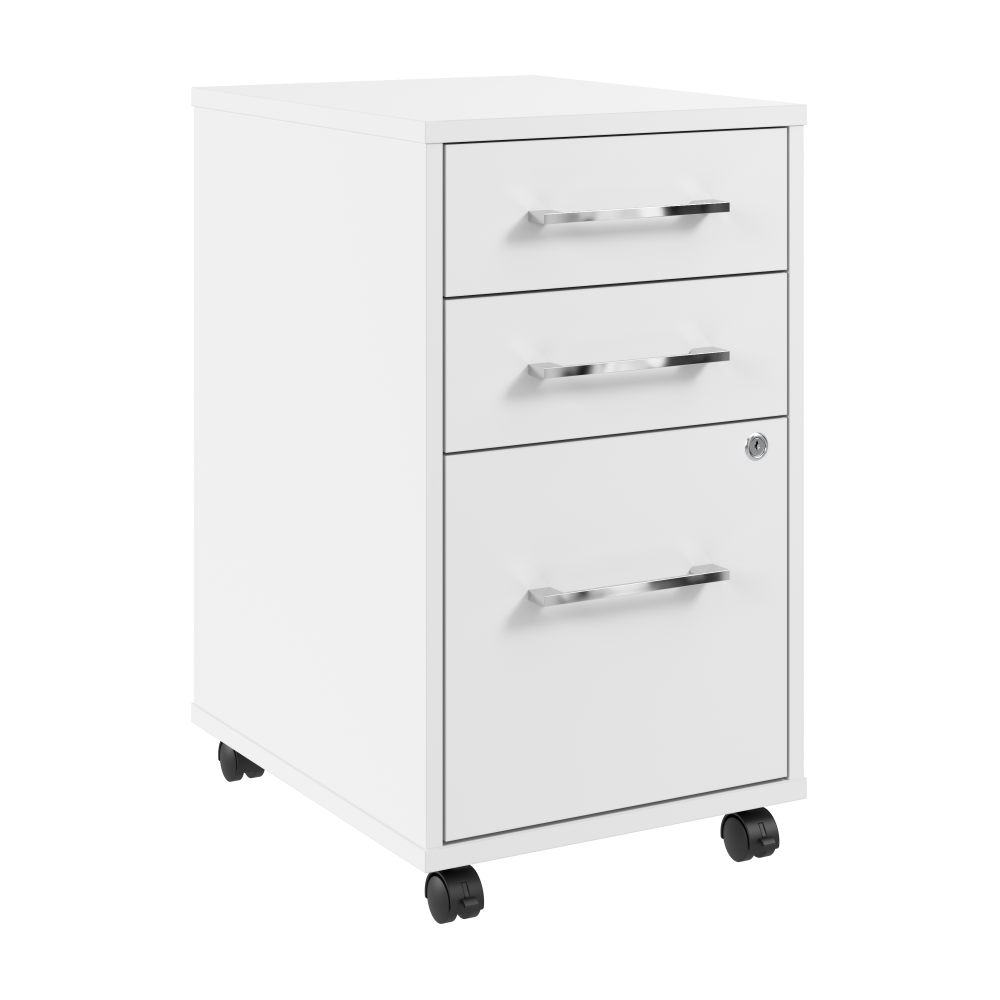 Shop Bush Business Furniture Hustle 3 Drawer Mobile File Cabinet, Image 01, HUF116WH, #color_white