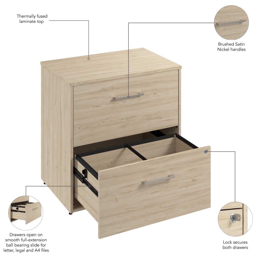 Shop Bush Business Furniture Hustle 2 Drawer Lateral File Cabinet, Image 08, HUF130NE, #color_natural elm