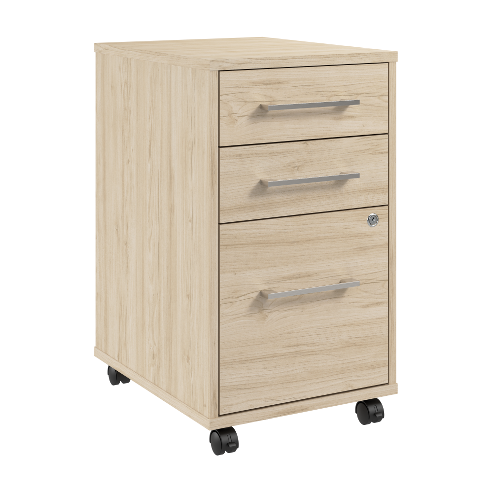 Shop Bush Business Furniture Hustle 3 Drawer Mobile File Cabinet, Image 01, HUF116NE, #color_natural elm
