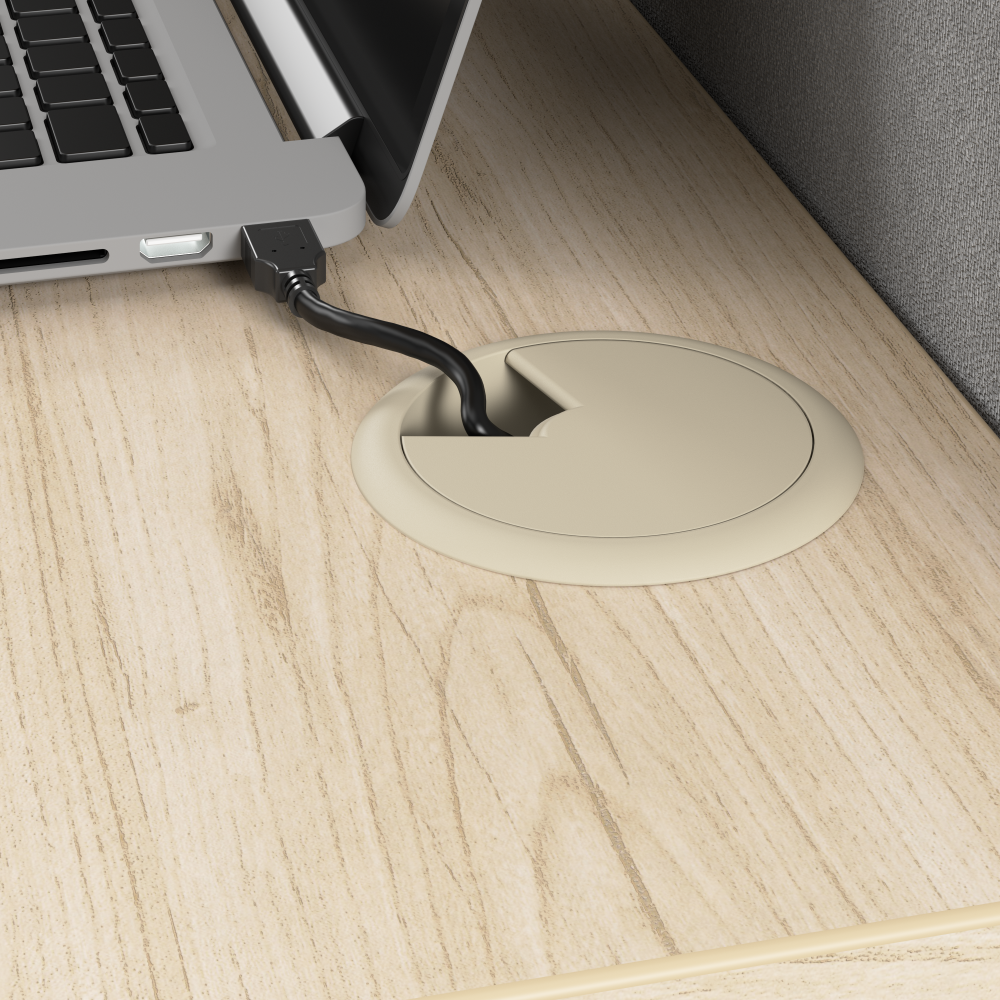 Shop Bush Business Furniture Office in an Hour 65-inch L Shaped Cubicle Desk with Storage, Drawers, and Organizers, Image 04, WC36594-03STGK, #color_natural elm