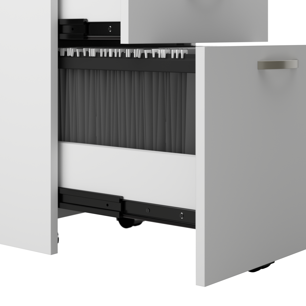 Shop Bush Business Furniture Office in an Hour 65W L Shaped Cubicle Desk with Storage, Drawers, and Organizers, Image 05, WC36194-03STGK, #color_pure white
