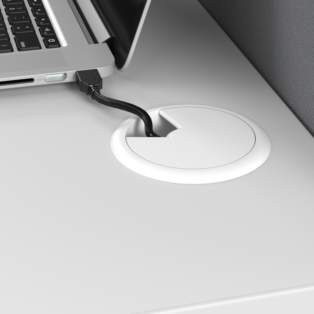 Shop Bush Business Furniture Office in an Hour 65W Straight Cubicle Desk with Storage, Drawers, and Organizers, Image 07, WC36192-03STGK, #color_pure white