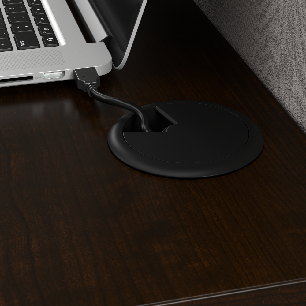 Shop Bush Business Furniture Office in an Hour 65W Straight Cubicle Desk with Storage, Drawers, and Organizers, Image 06, WC36892-03STGK, #color_mocha cherry