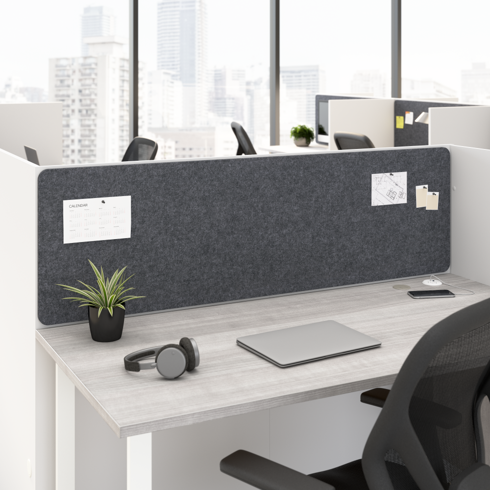 Shop Bush Business Furniture Hustle Tackboard for 60-inch Cubicle Desk, Image 02, HUP158CL-03, #color_cool charcoal