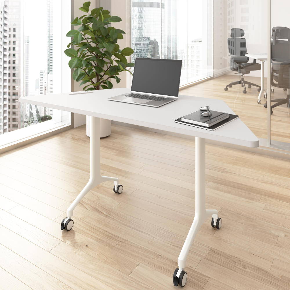 Shop Bush Business Furniture Synergy 60-inch Trapezoid Modular Office Conference Table, Image 02, SGD160WH, #color_white