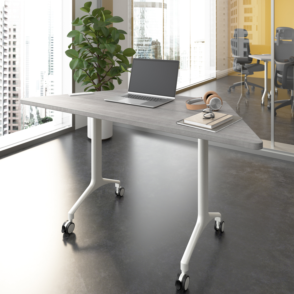 Shop Bush Business Furniture Synergy 60-inch Trapezoid Modular Office Conference Table, Image 02, SGD160PG, #color_platinum gray