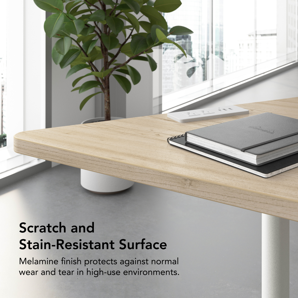 Shop Bush Business Furniture Synergy 60-inch Trapezoid Modular Office Conference Table, Image 06, SGD160NE, #color_natural elm