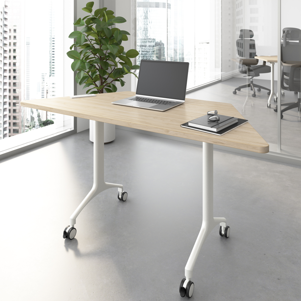 Shop Bush Business Furniture Synergy 60-inch Trapezoid Modular Office Conference Table, Image 02, SGD160NE, #color_natural elm