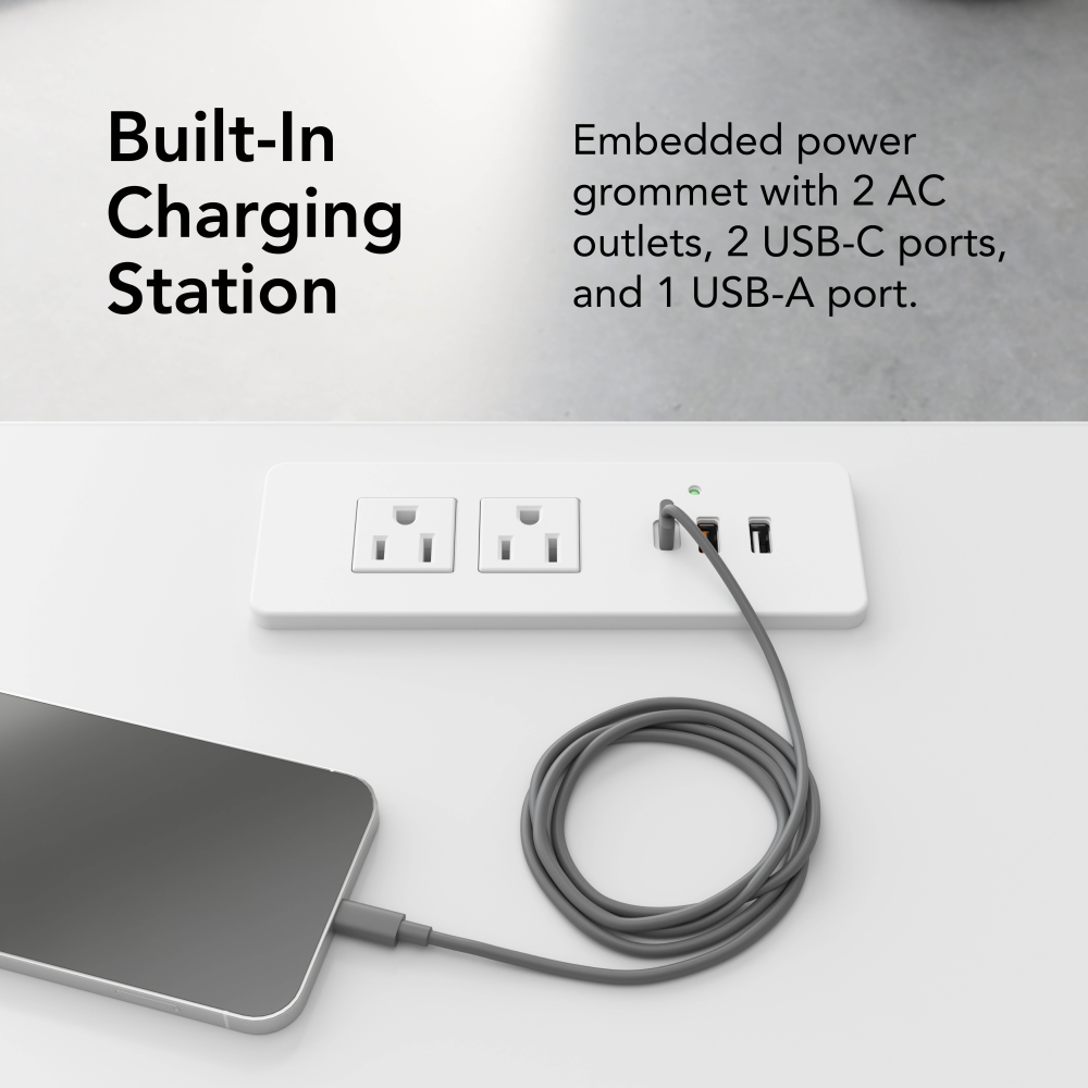 Shop Bush Business Furniture Synergy 60-inch Trapezoid Modular Office Conference Table, Image 05, SGD160WH, #color_white