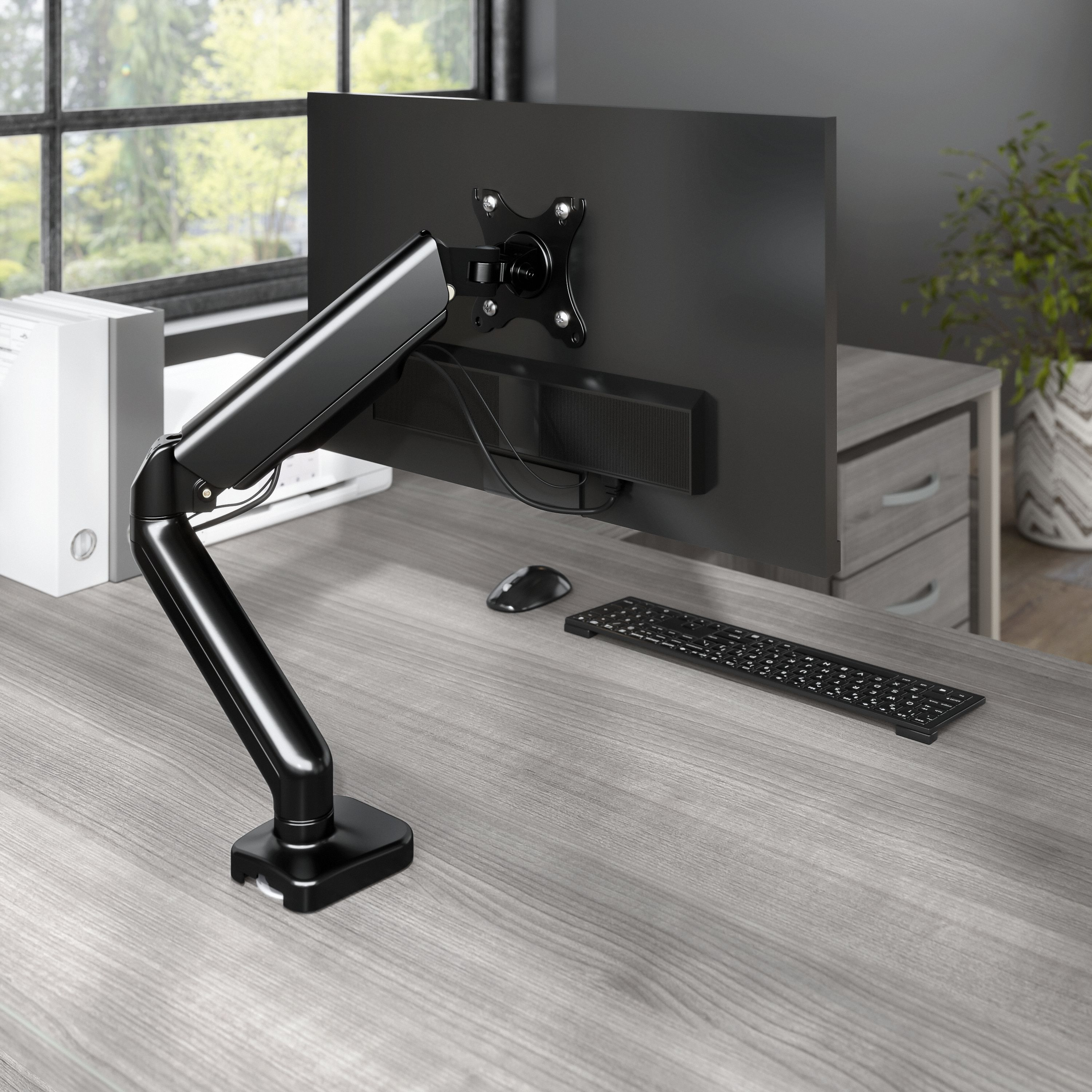 Shop Bush Business Furniture Adjustable Monitor Arm with USB Port 03 AC99890-03 #color_black paint