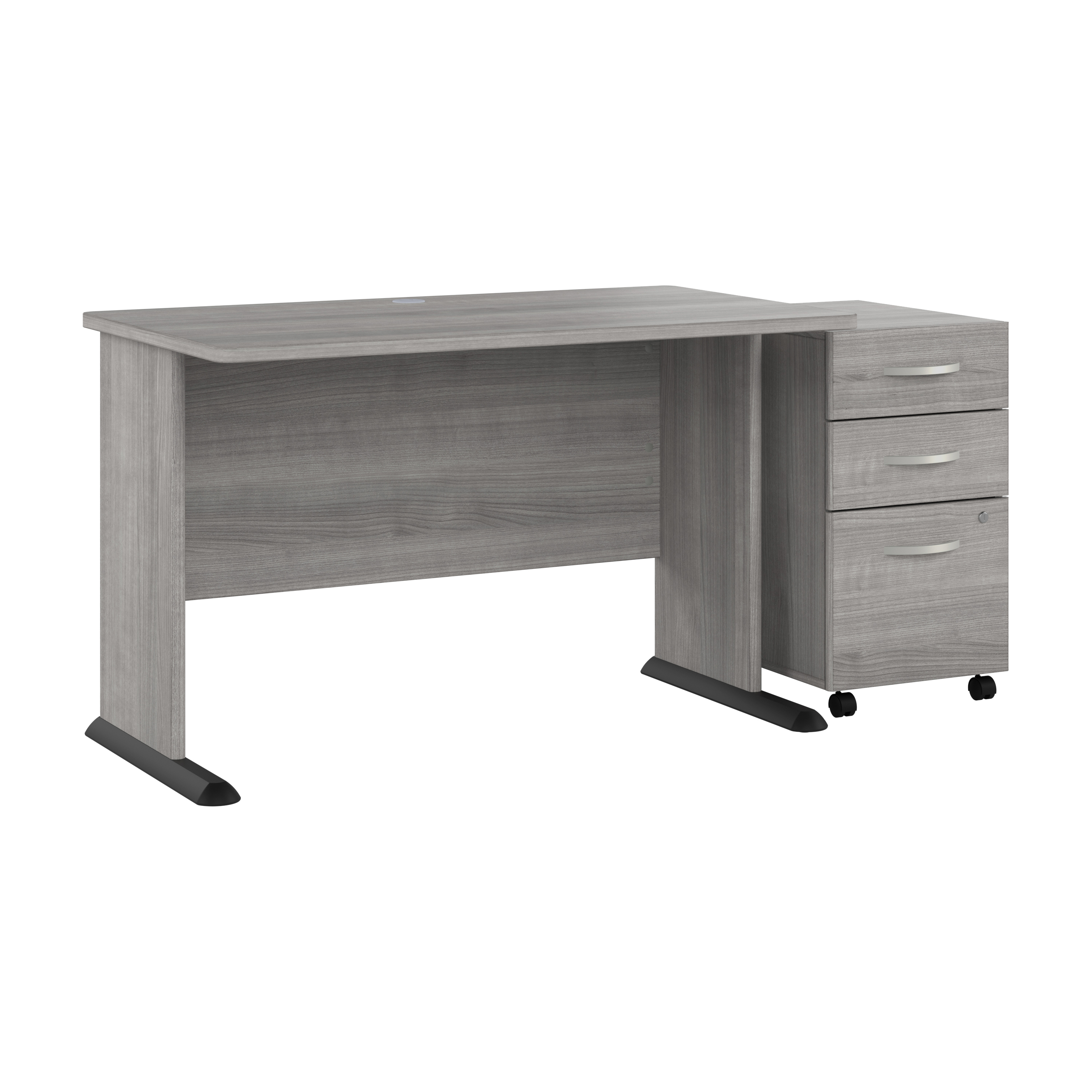 Shop Bush Business Furniture Studio A 48W Computer Desk with 3 Drawer Mobile File Cabinet 02 STA001PGSU #color_platinum gray