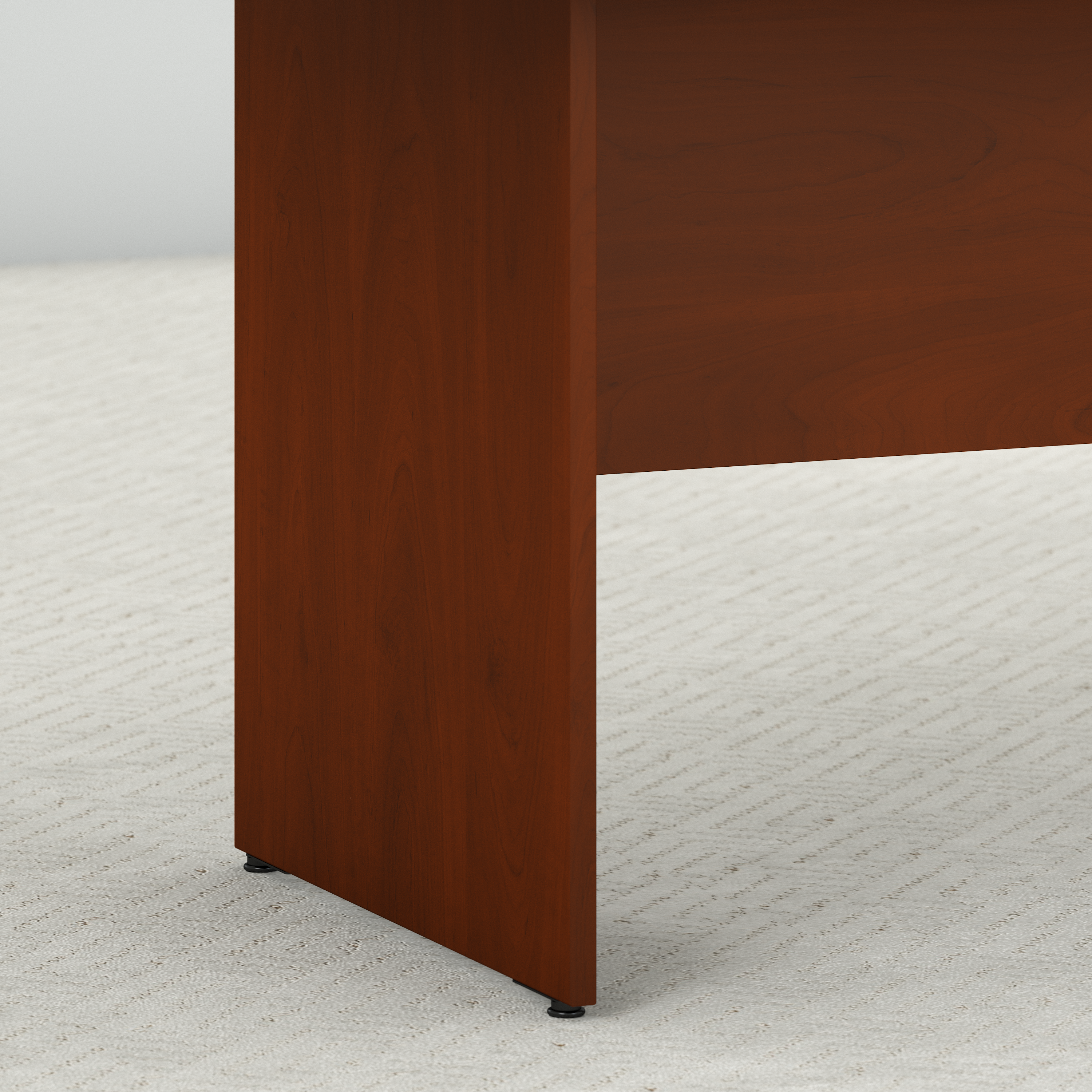 Shop Bush Business Furniture 96W x 42D Boat Shaped Conference Table with Wood Base 08 99TB9642HCK #color_hansen cherry