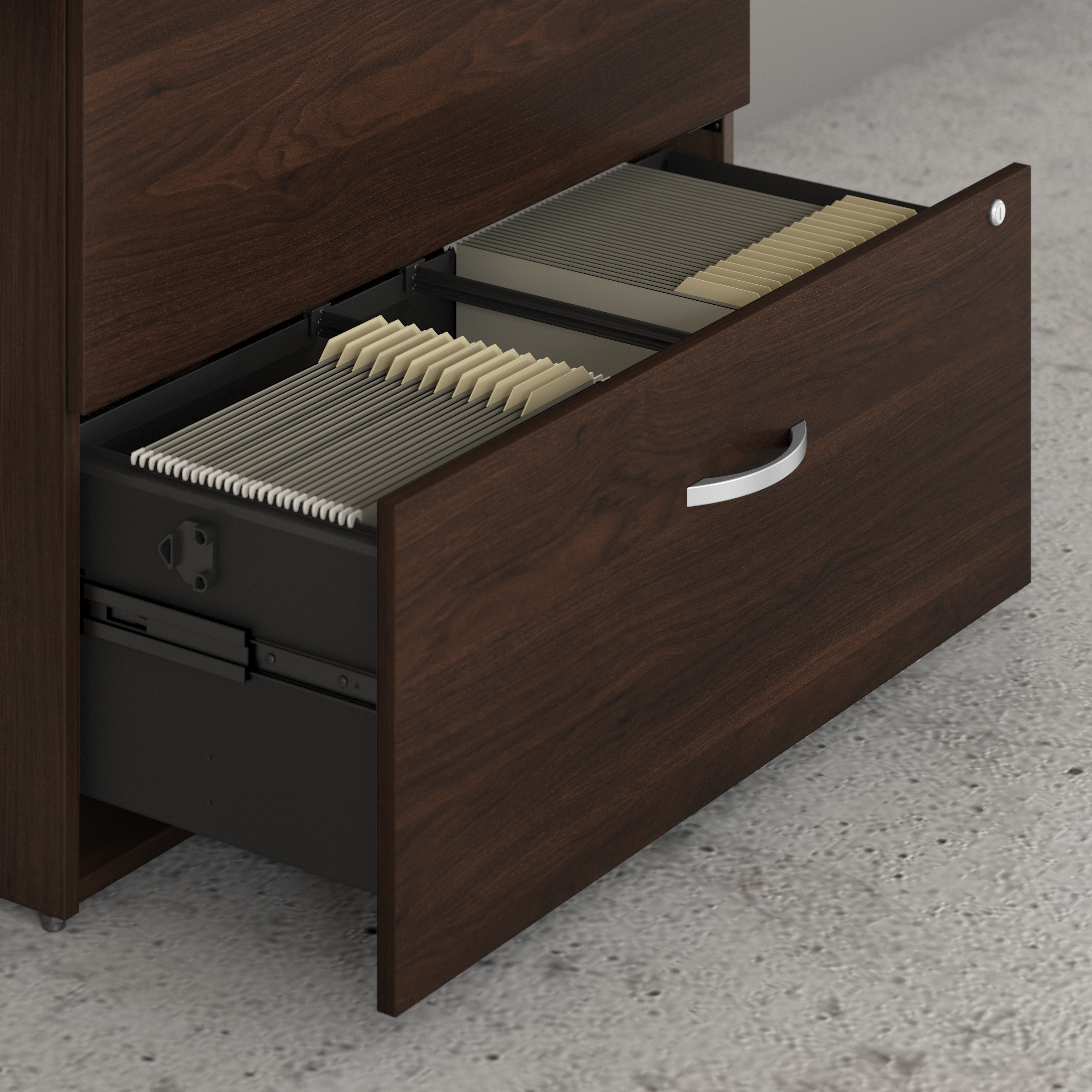 Shop Bush Business Furniture Hybrid 2 Drawer Lateral File Cabinet - Assembled 07 HYF136BWSU-Z #color_black walnut