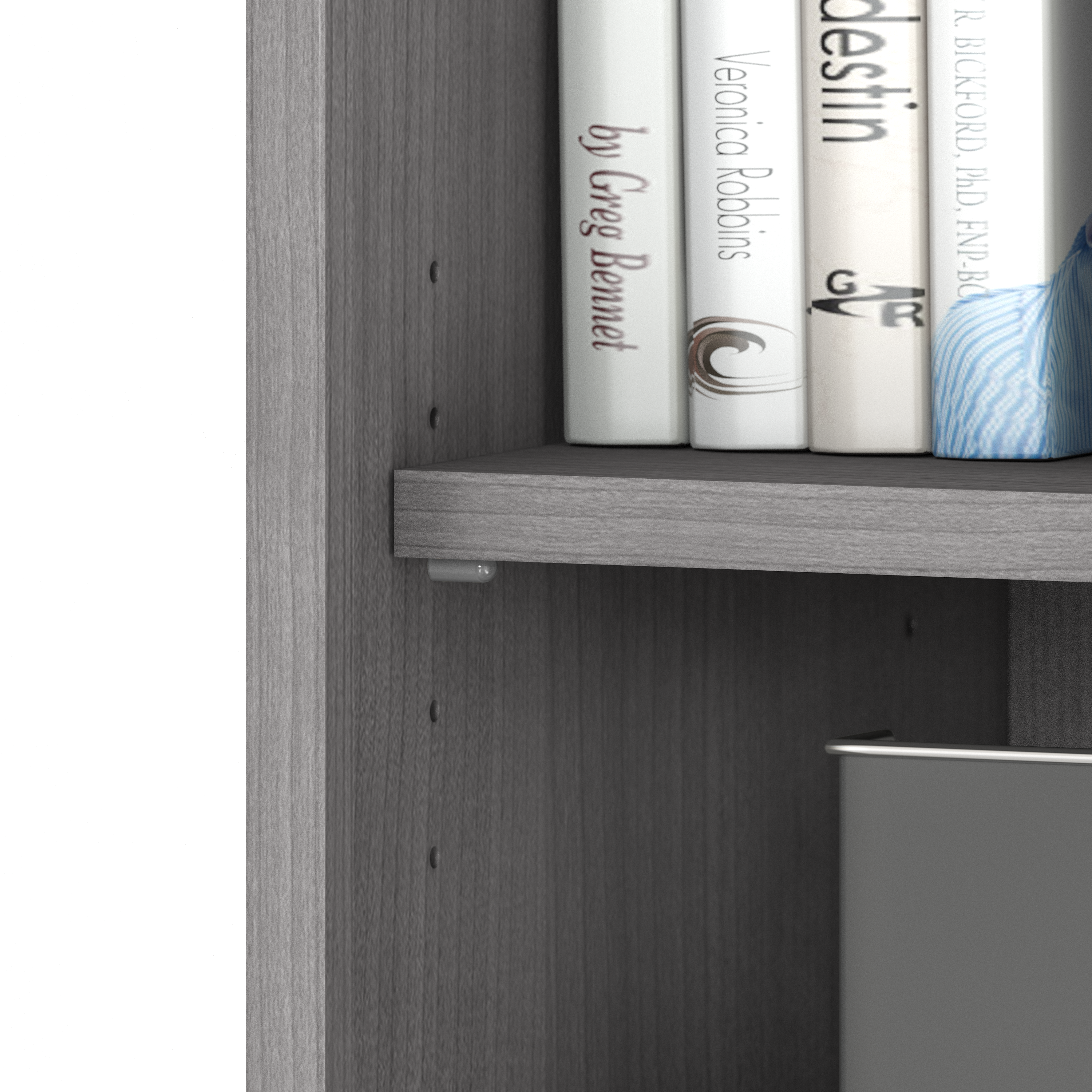 Shop Bush Business Furniture Studio C Tall 5 Shelf Bookcase 07 SCB136PG #color_platinum gray