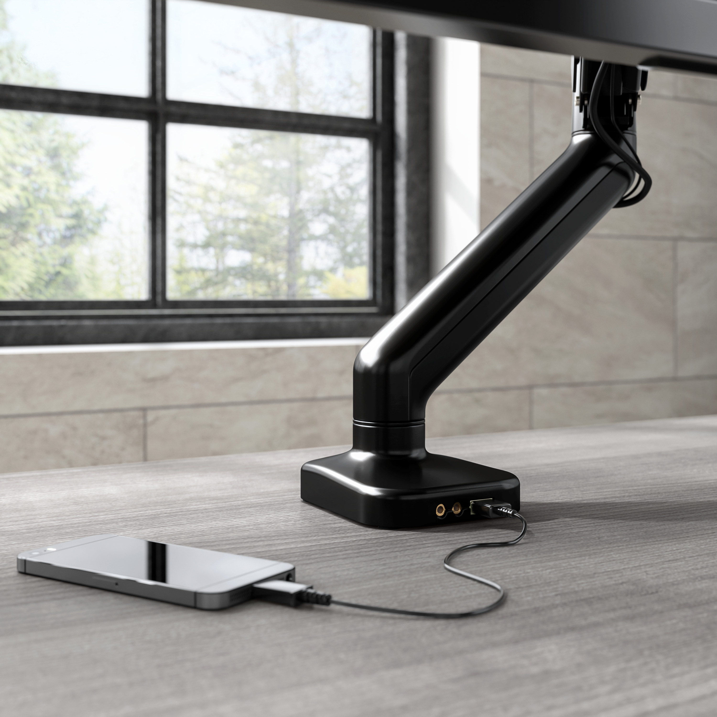 Shop Bush Business Furniture Adjustable Monitor Arm with USB Port 08 AC99890-03 #color_black paint