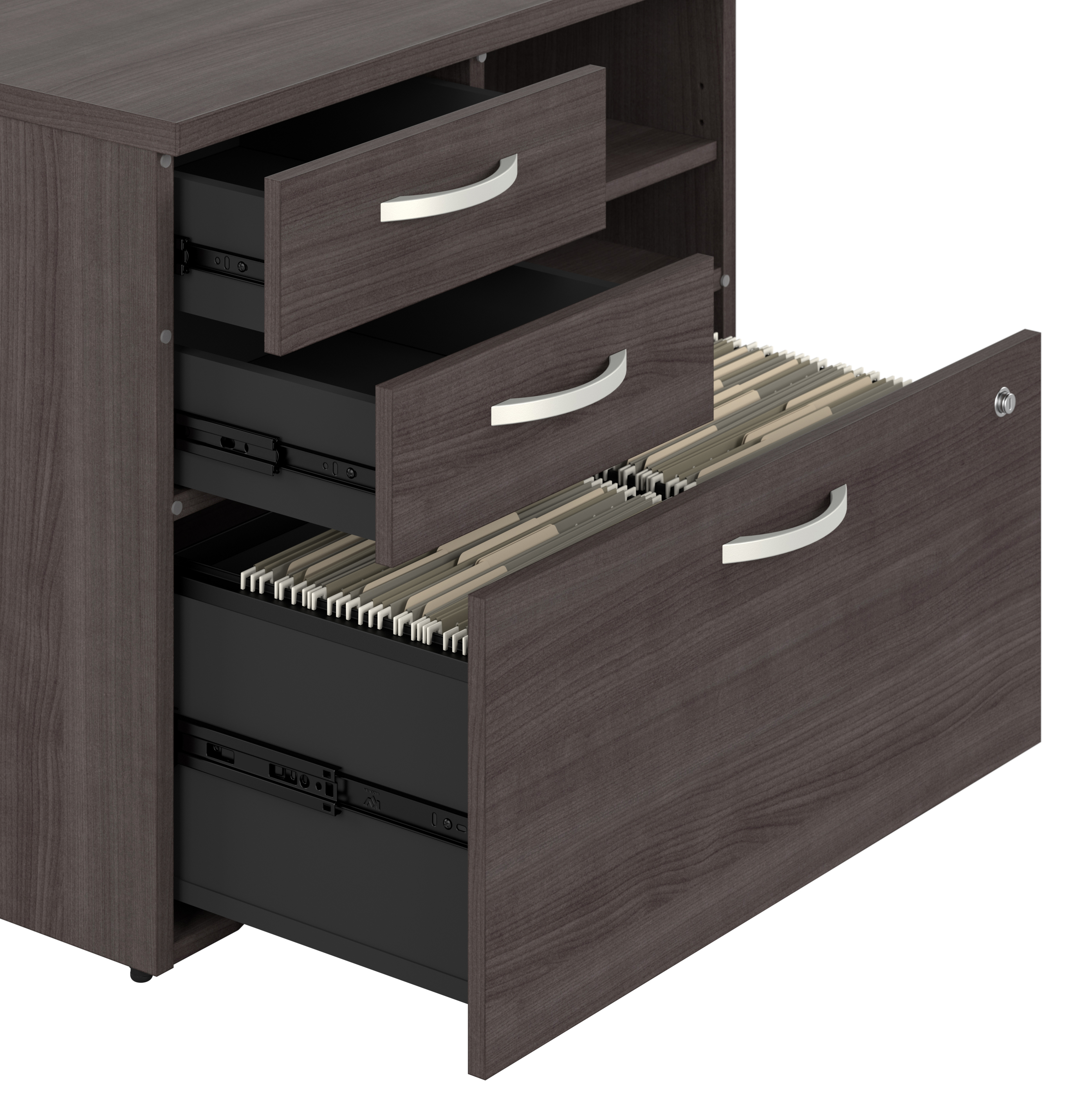 Shop Bush Business Furniture Studio C Office Storage Cabinet with Drawers and Shelves 07 SCF130SGSU #color_storm gray