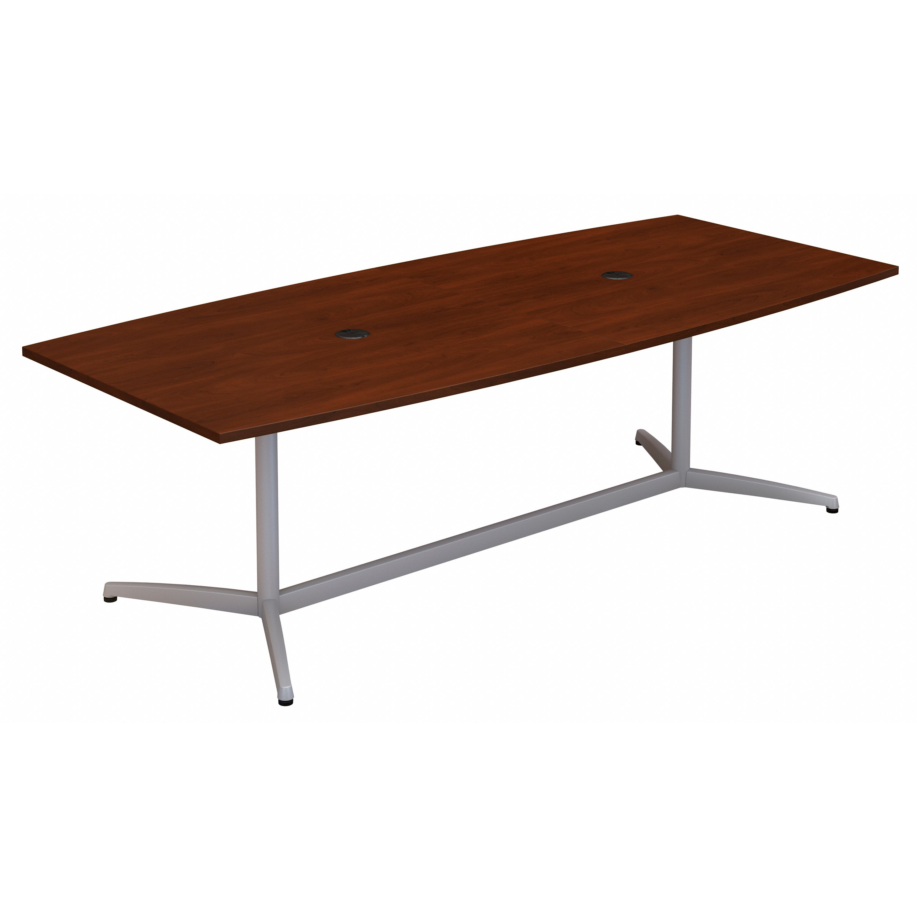 Shop Bush Business Furniture 120W x 48D Boat Shaped Conference Table with Metal Base 02 99TBM120HCSVK #color_hansen cherry