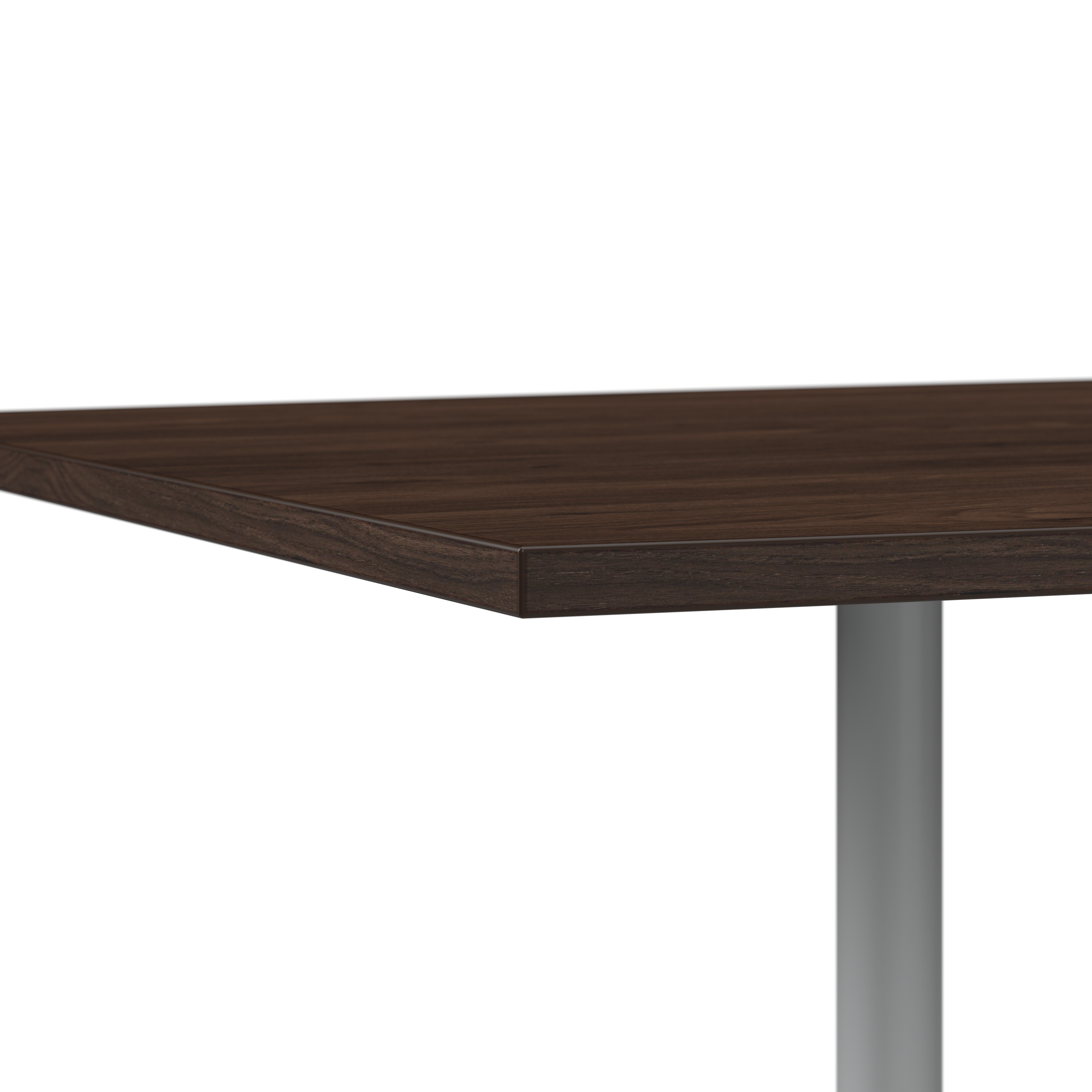 Shop Bush Business Furniture 120W x 48D Boat Shaped Conference Table with Metal Base 08 99TBM120BWSVK #color_black walnut