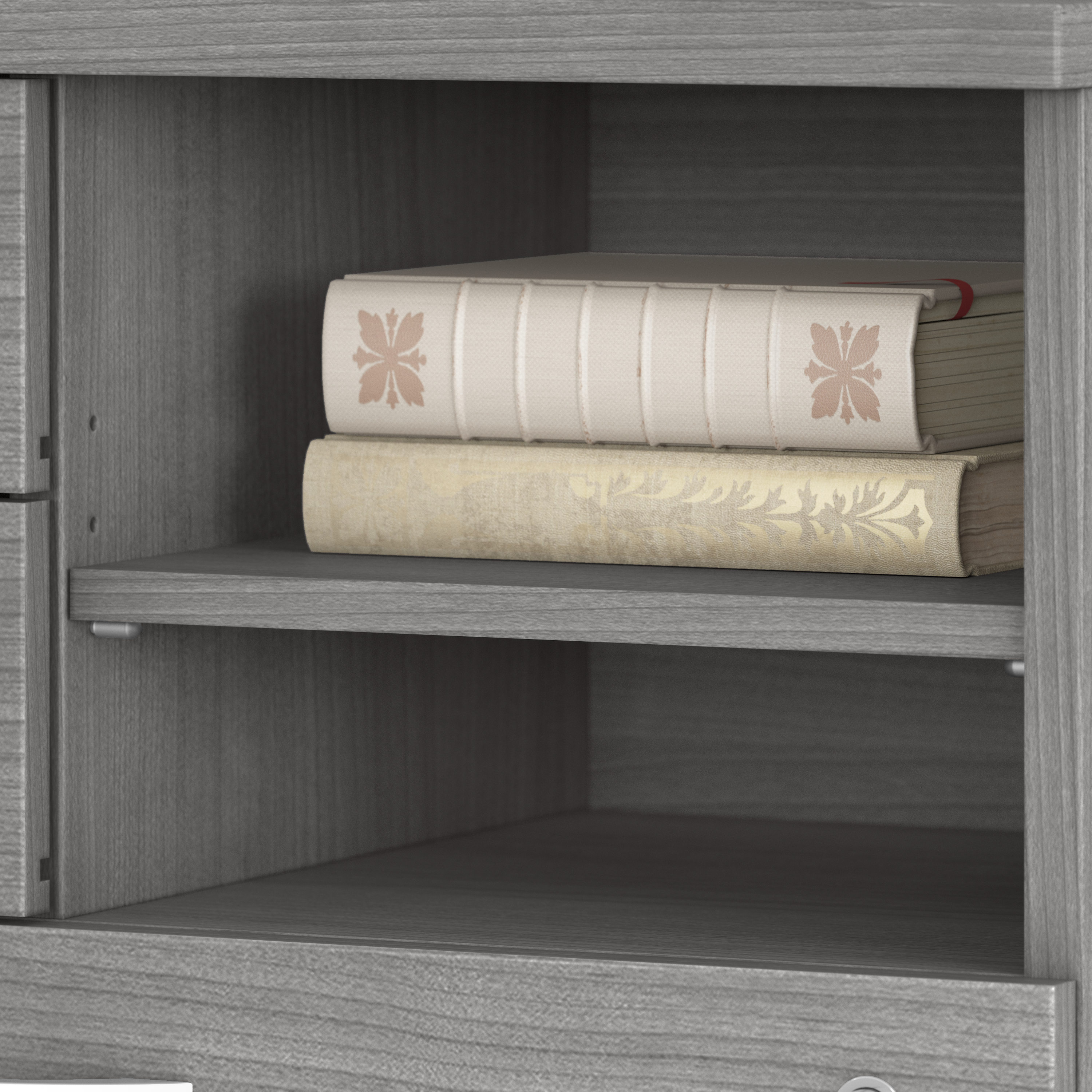 Shop Bush Business Furniture Studio C Office Storage Cabinet with Drawers and Shelves 08 SCF130PGSU #color_platinum gray