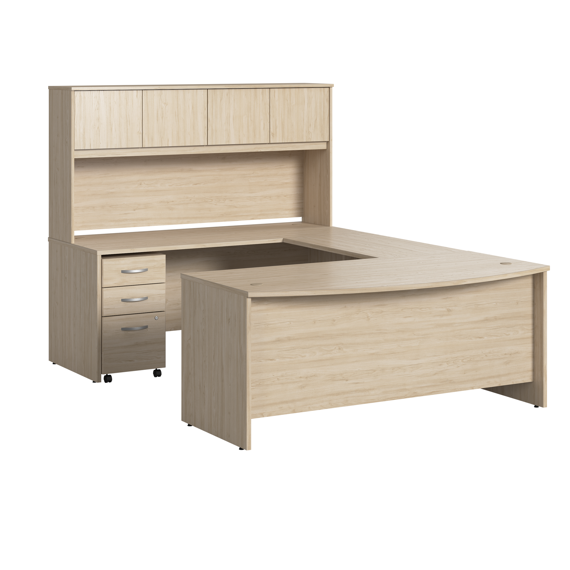 Studio C 72W x 36D U Shaped Desk with Hutch and Mobile File