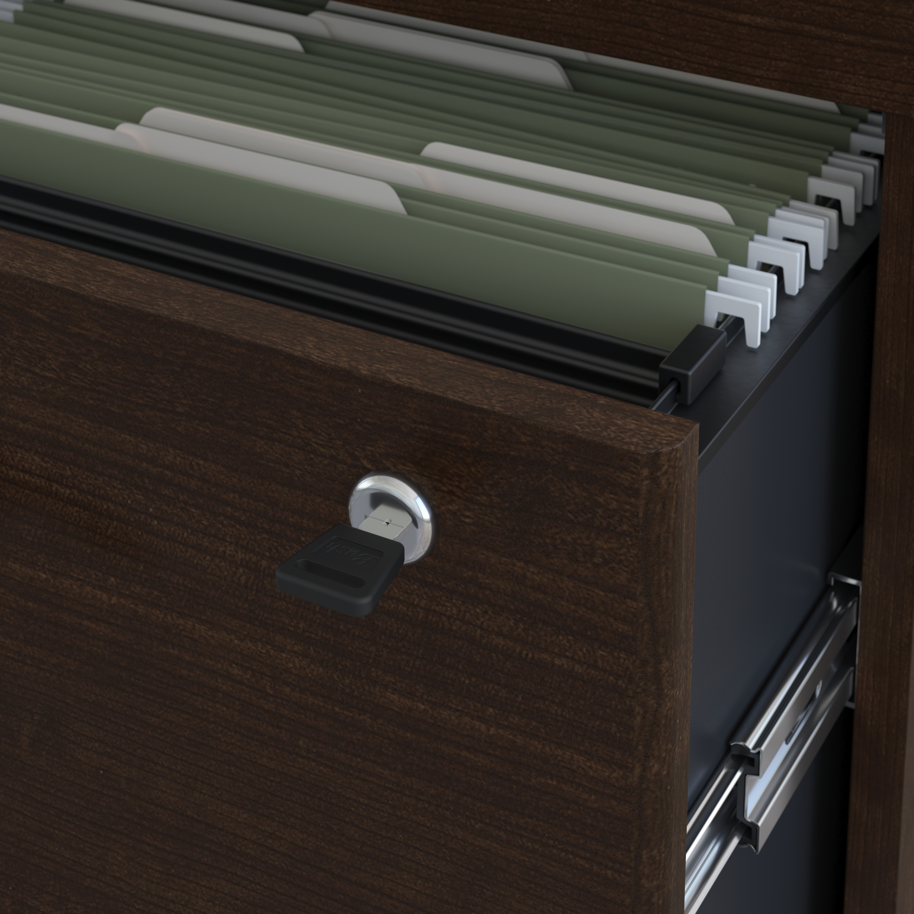 Shop Bush Business Furniture Series C 72W Office Desk with Bookcase and File Cabinets 07 SRC097MRSU #color_mocha cherry