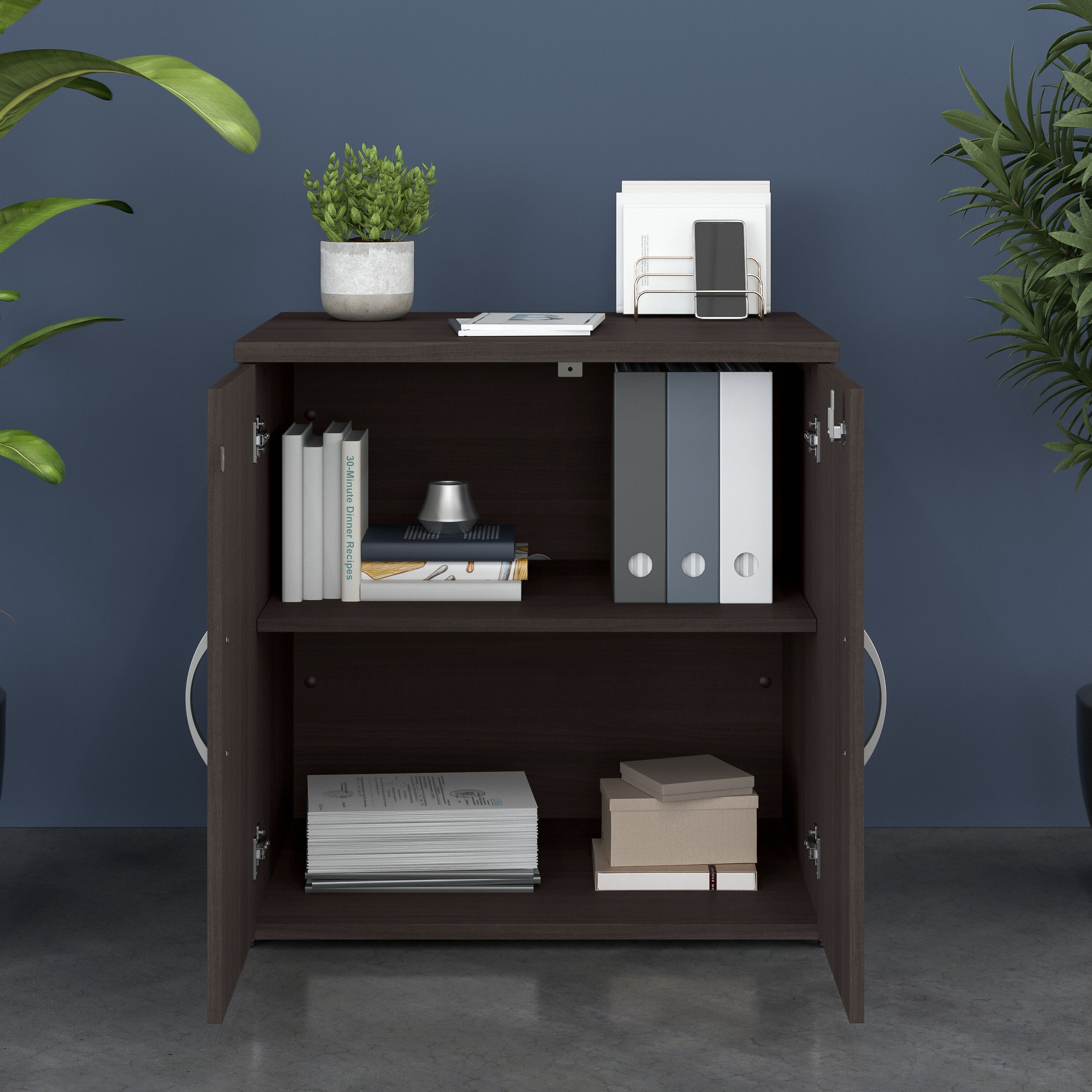 Shop Bush Business Furniture Studio C Office Storage Cabinet with Doors 03 SCS130SG #color_storm gray