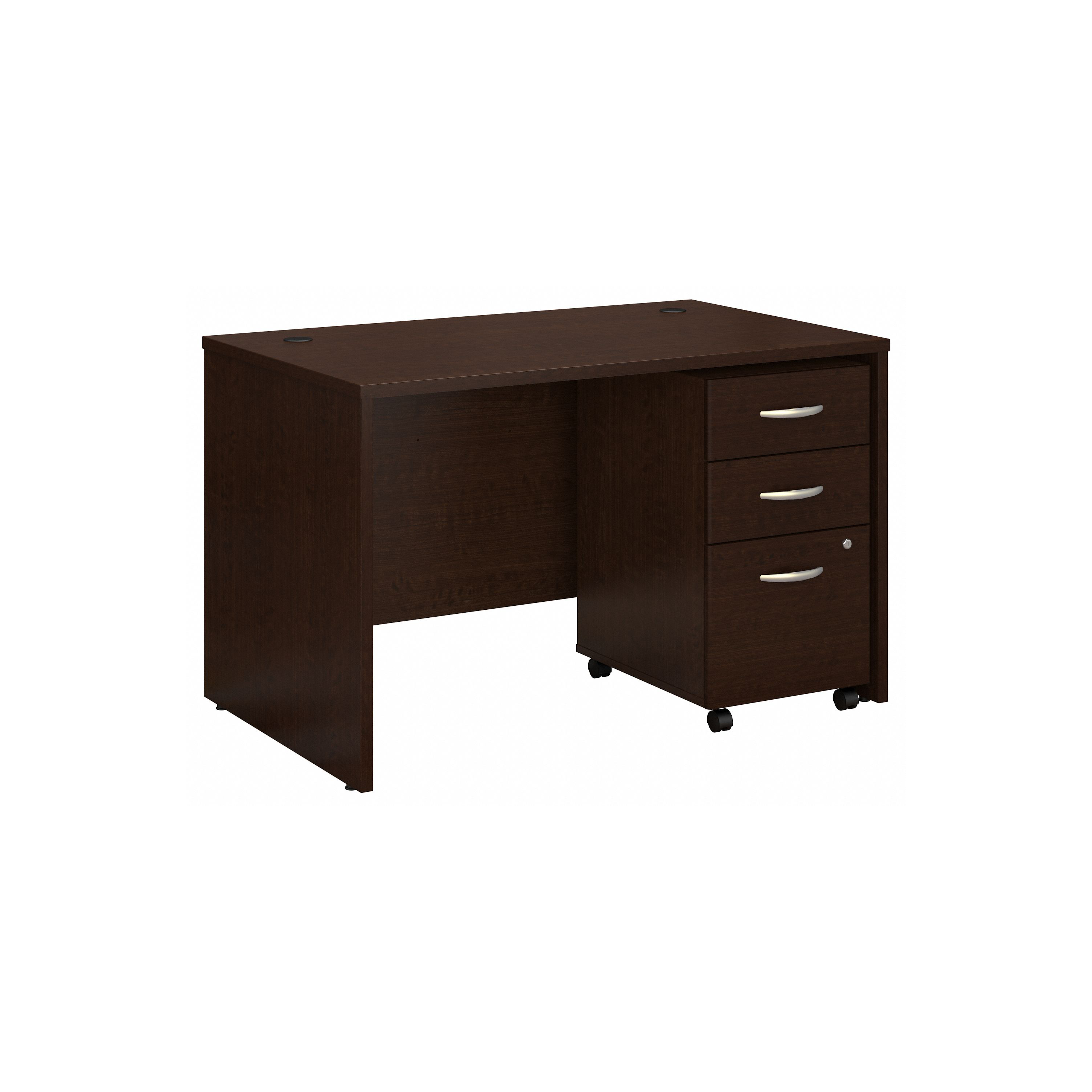 Shop Bush Business Furniture Series C 48W x 30D Office Desk with Mobile File Cabinet 02 SRC048MRSU #color_mocha cherry