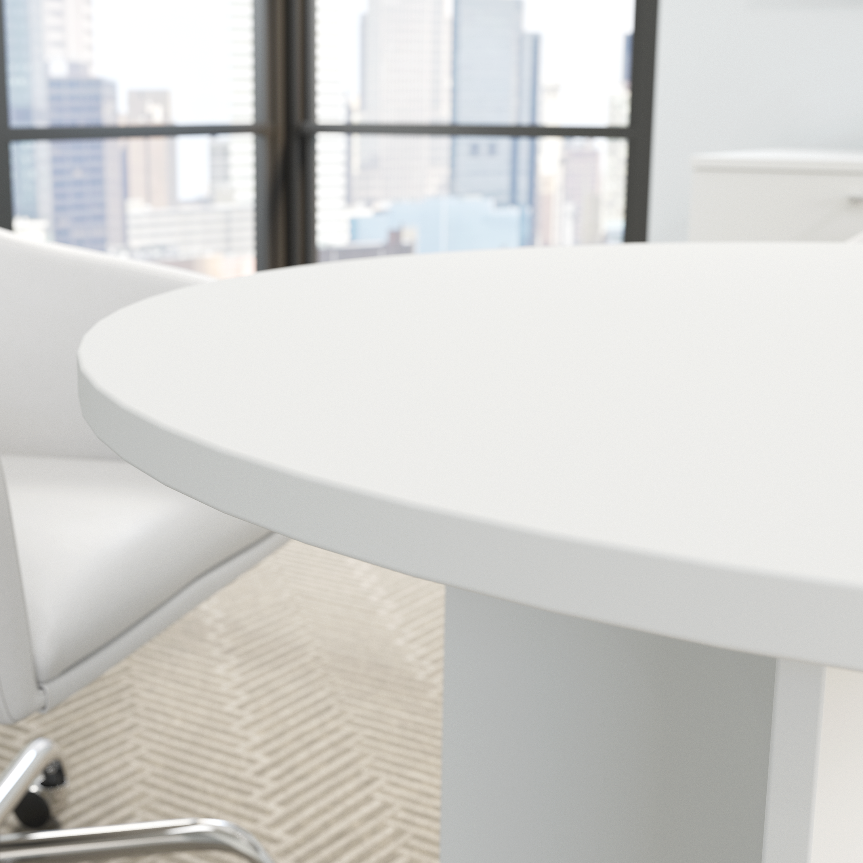 Shop Bush Business Furniture 42W Round Conference Table with Wood Base 07 99TB42RWH #color_white