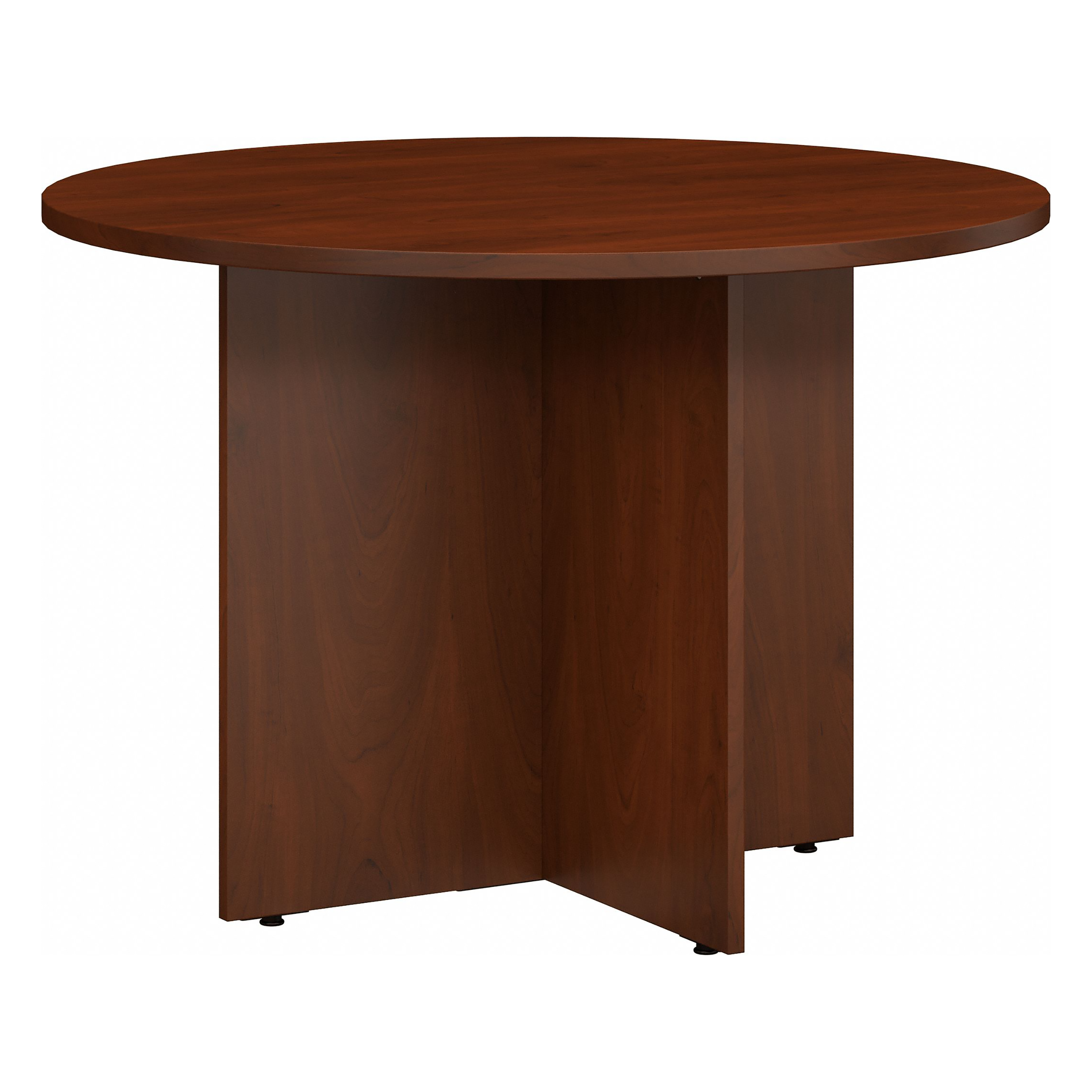 Shop Bush Business Furniture 42W Round Conference Table with Wood Base 02 99TB42RHC #color_hansen cherry
