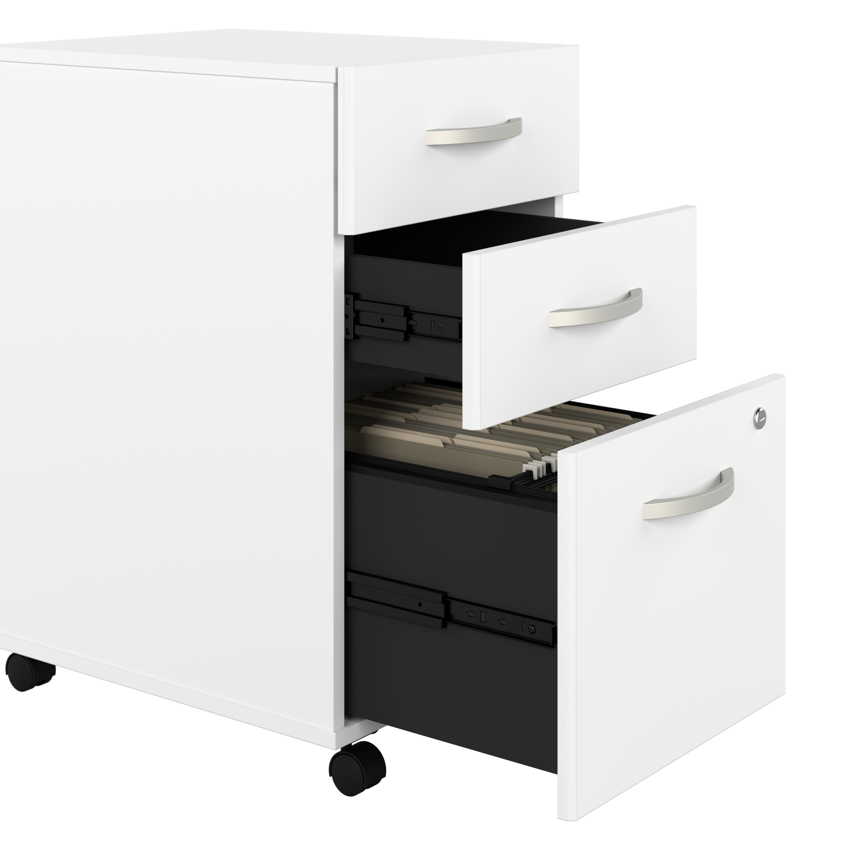 Shop Bush Business Furniture Studio C 3 Drawer Mobile File Cabinet 07 SCF216WHSU #color_white